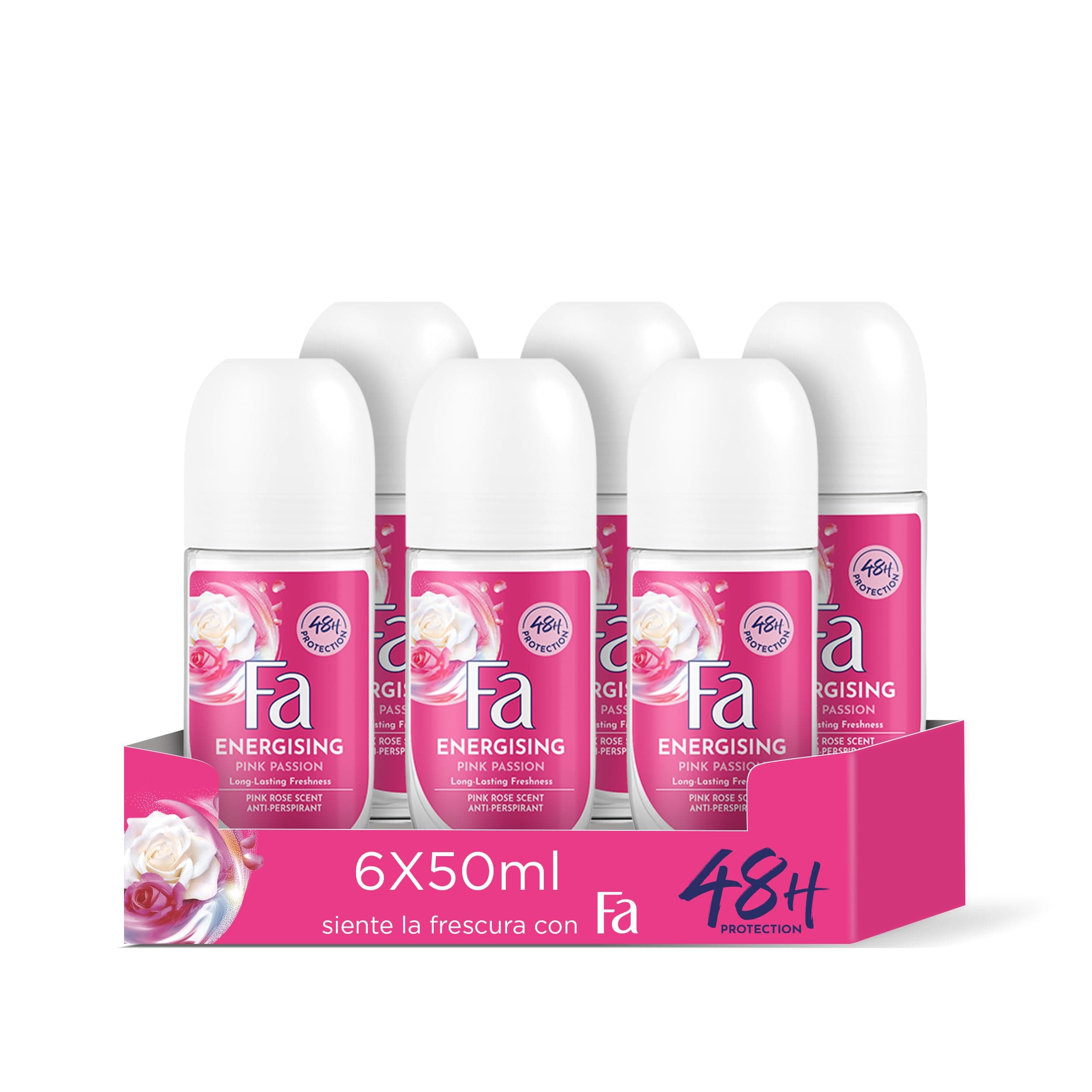 Roll-On Pink Passion Deodorant – 50 ml (Pack of 6) Total: 300 ml