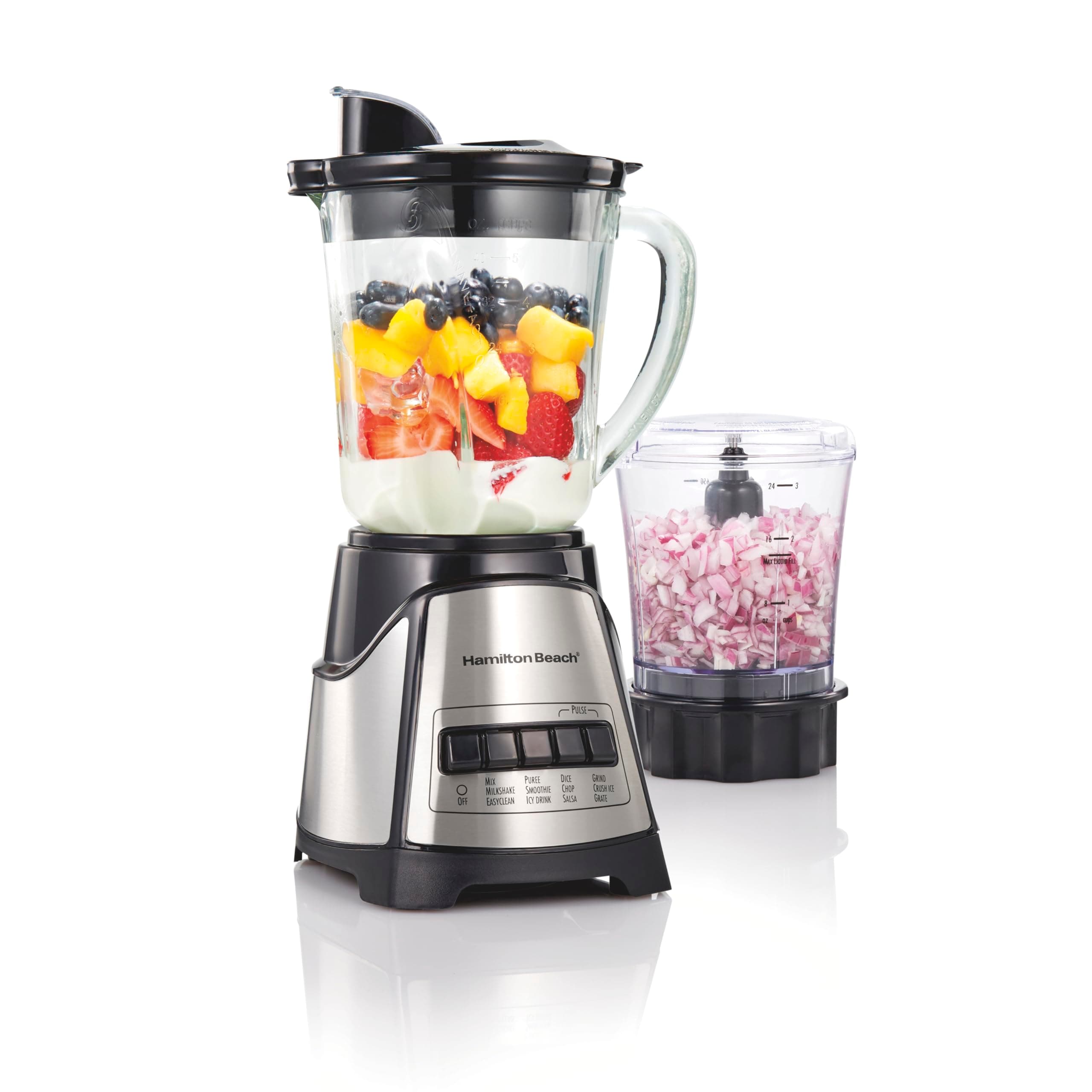 Hamilton Beach Power Elite Blender with 12 Functions for Puree, Ice Crush, Shakes and Smoothies 3-Cup 58149