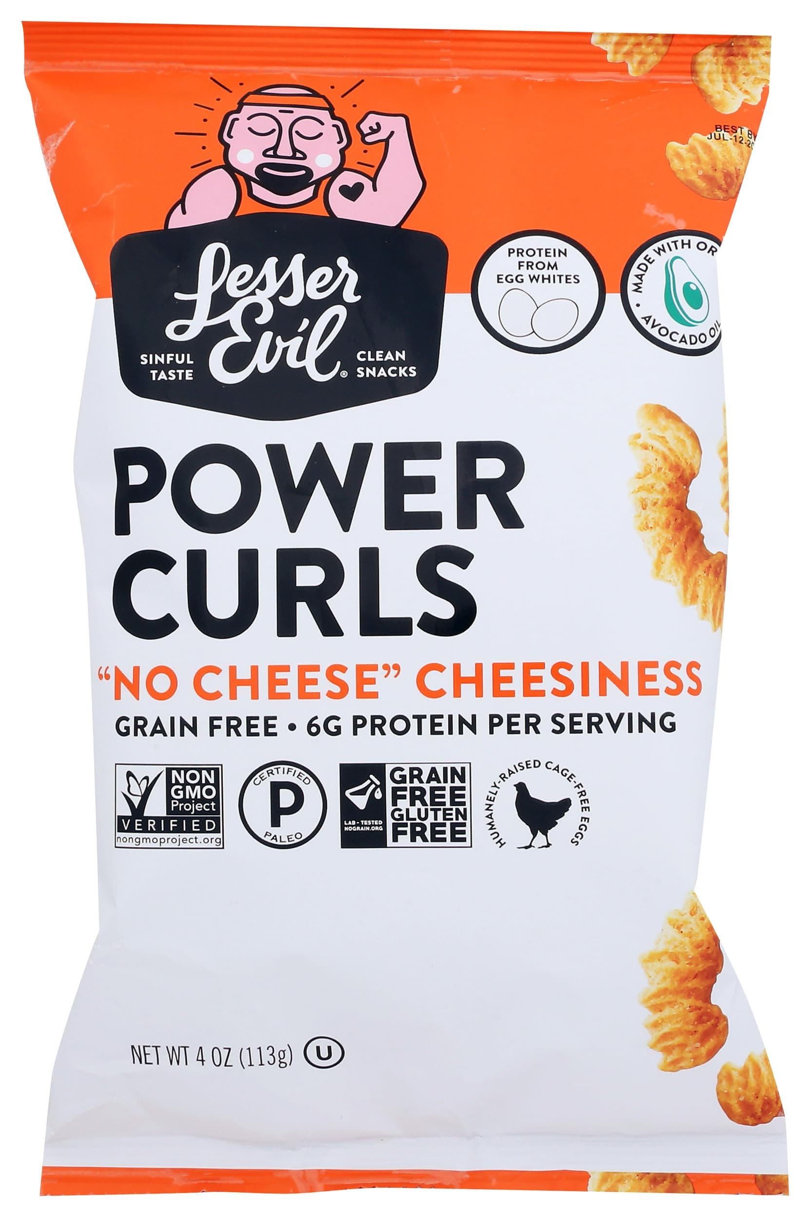 Lesserevil Power Curls Egg And Cheese, 4 Oz