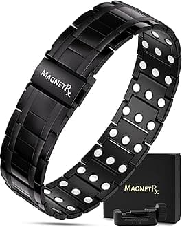 MagnetRX® 3X Strength Titanium Magnetic Bracelet – Magnetic Bracelets for Men – Premium Fold-Over Clasp and Adjustable Length with Sizing Tool