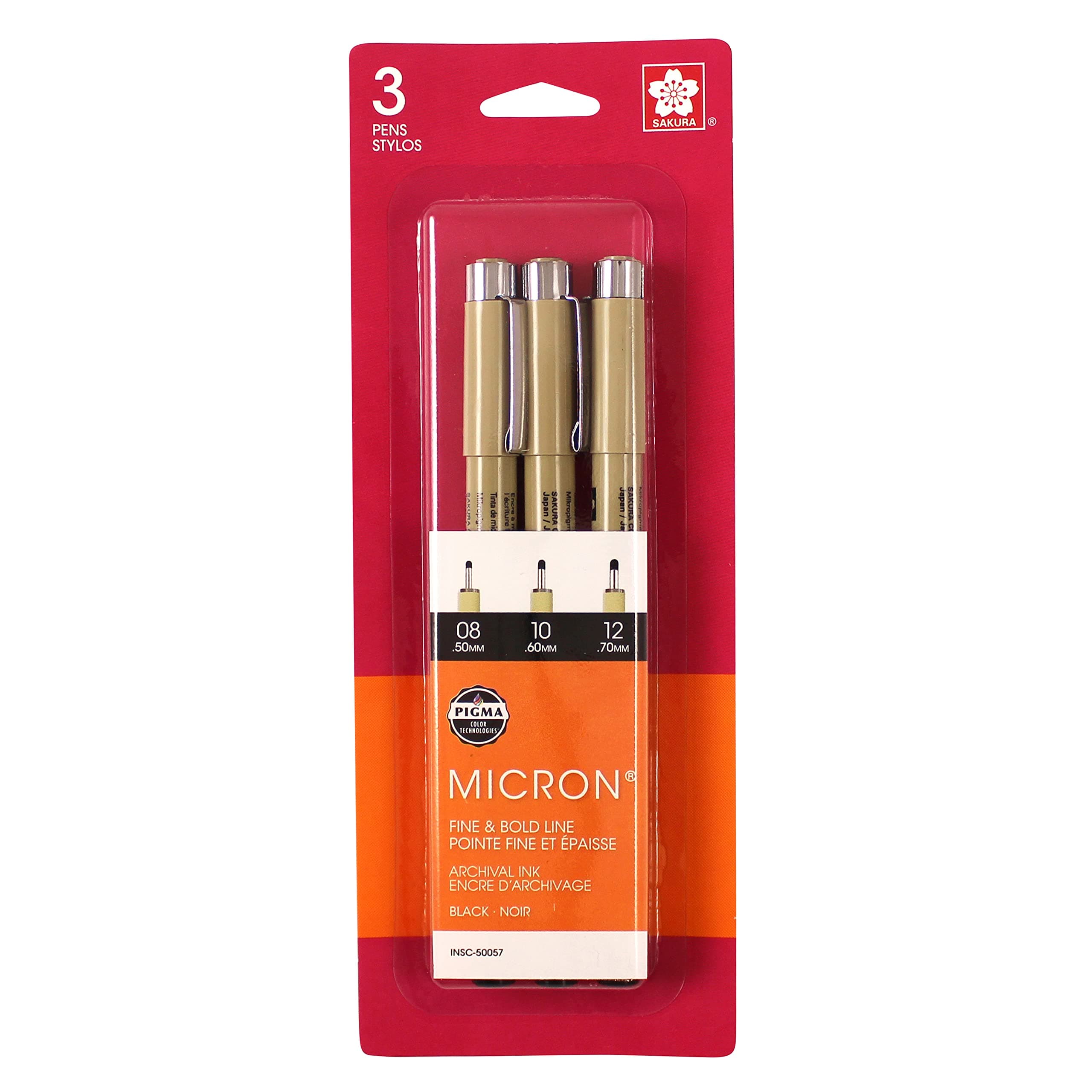 Pigma Micron 3 Piece Set, Black