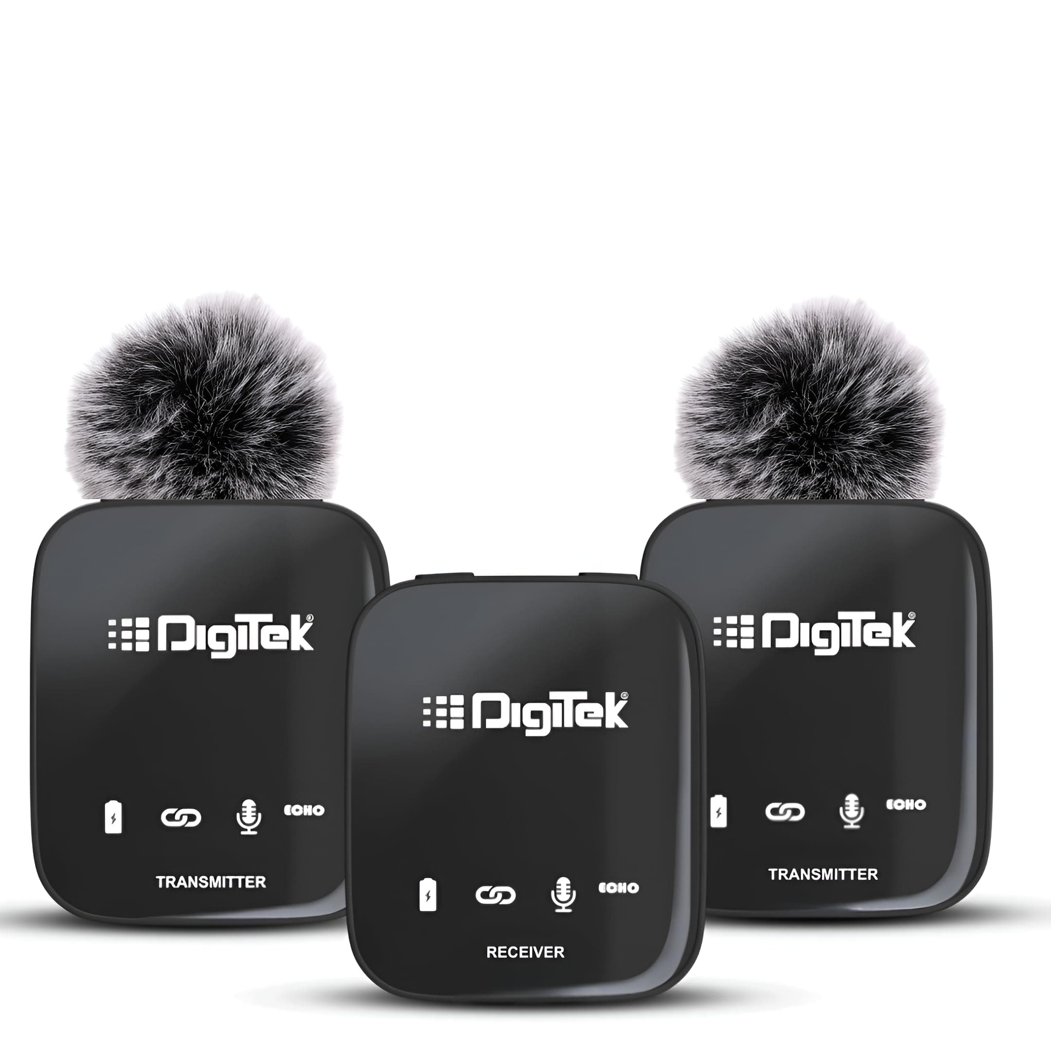 DWM 101 Wireless Microphone System with ANC Noise Reduction, 360° Sound Capture, Upto 12 Hrs Working Time, for DSLR Camera, Android & iOS Smartphones, Seamless Audio Recording