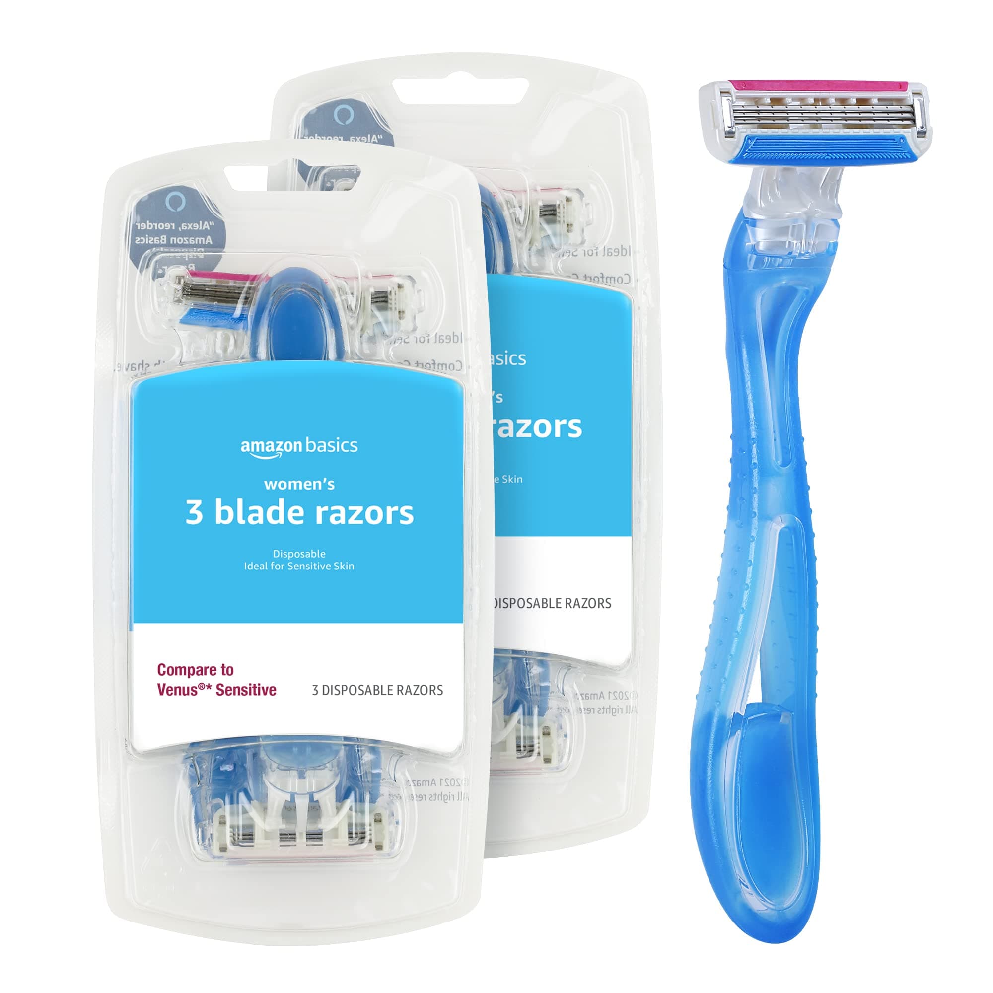Solimo Women's 3-Blade Disposable Razor - 6ct