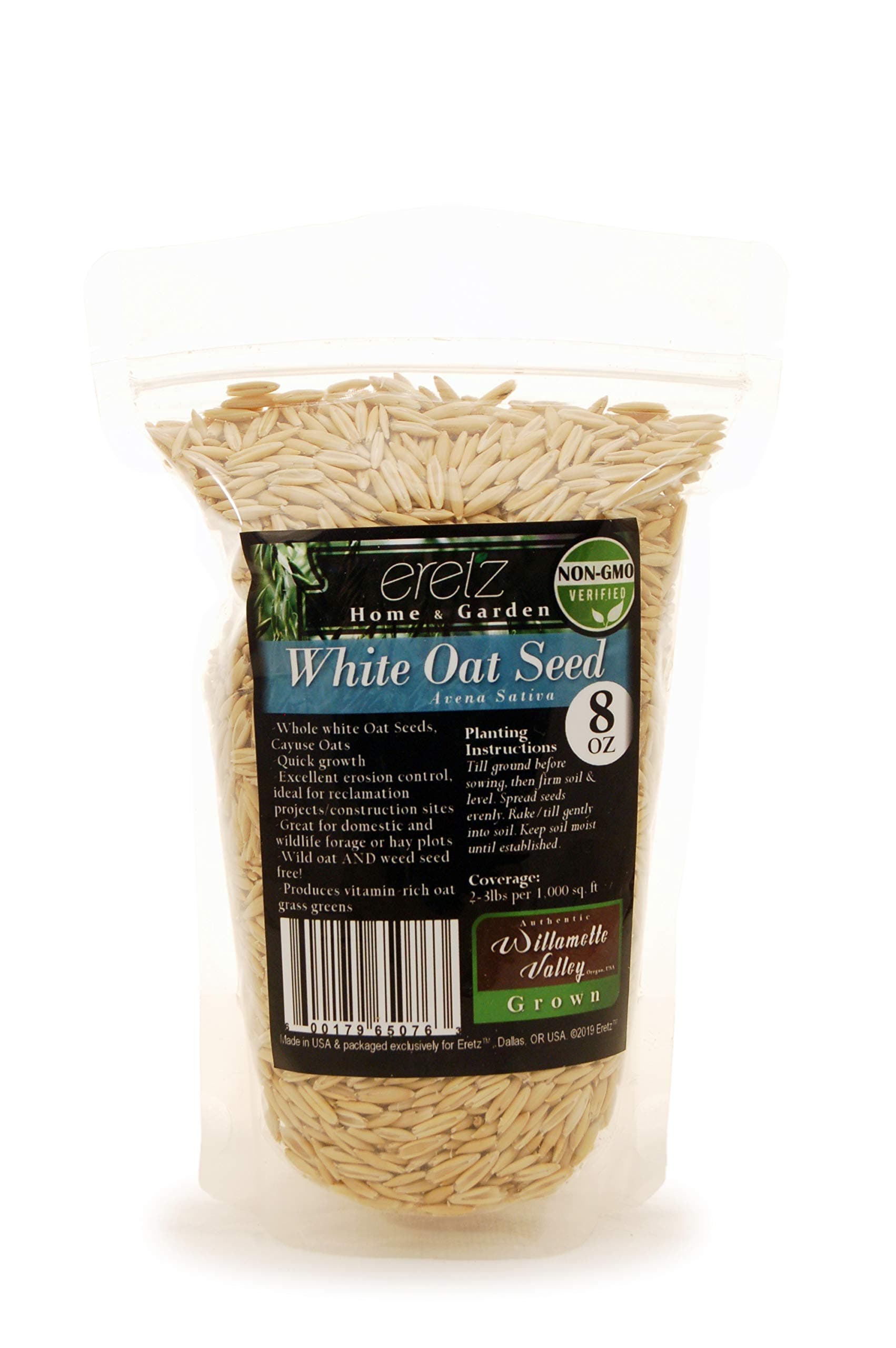 White Oat Seed by Eretz - Choose Size! Willamette Valley, Oregon Grown (8oz)