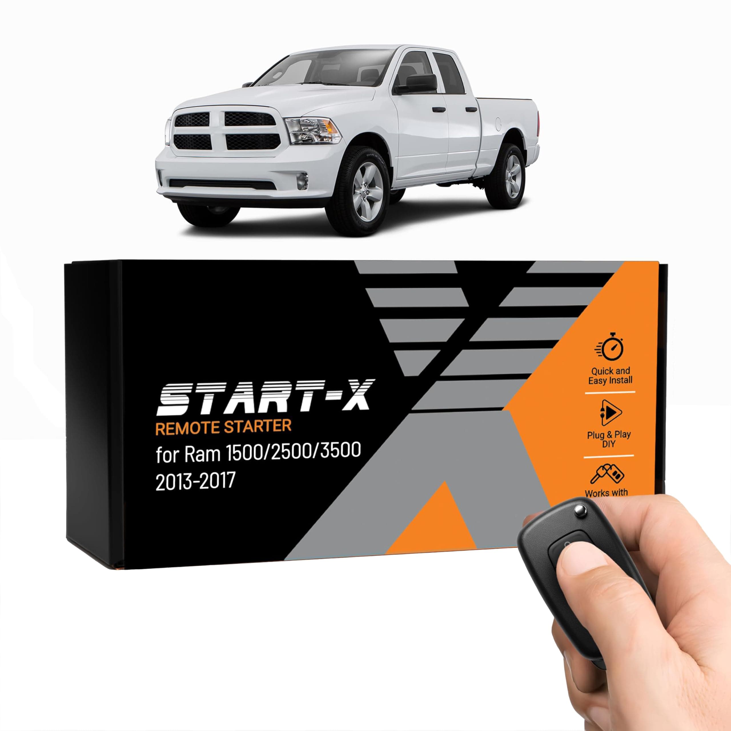 Start-X Remote Starter Kit for 2013-2017 RAM 1500/2500 / 3500 || Key Start || Fully Plug N Play || 3X Lock to Remote Start || Zero Wire Splicing! || Fits 2013 2014 2015 2016 2017