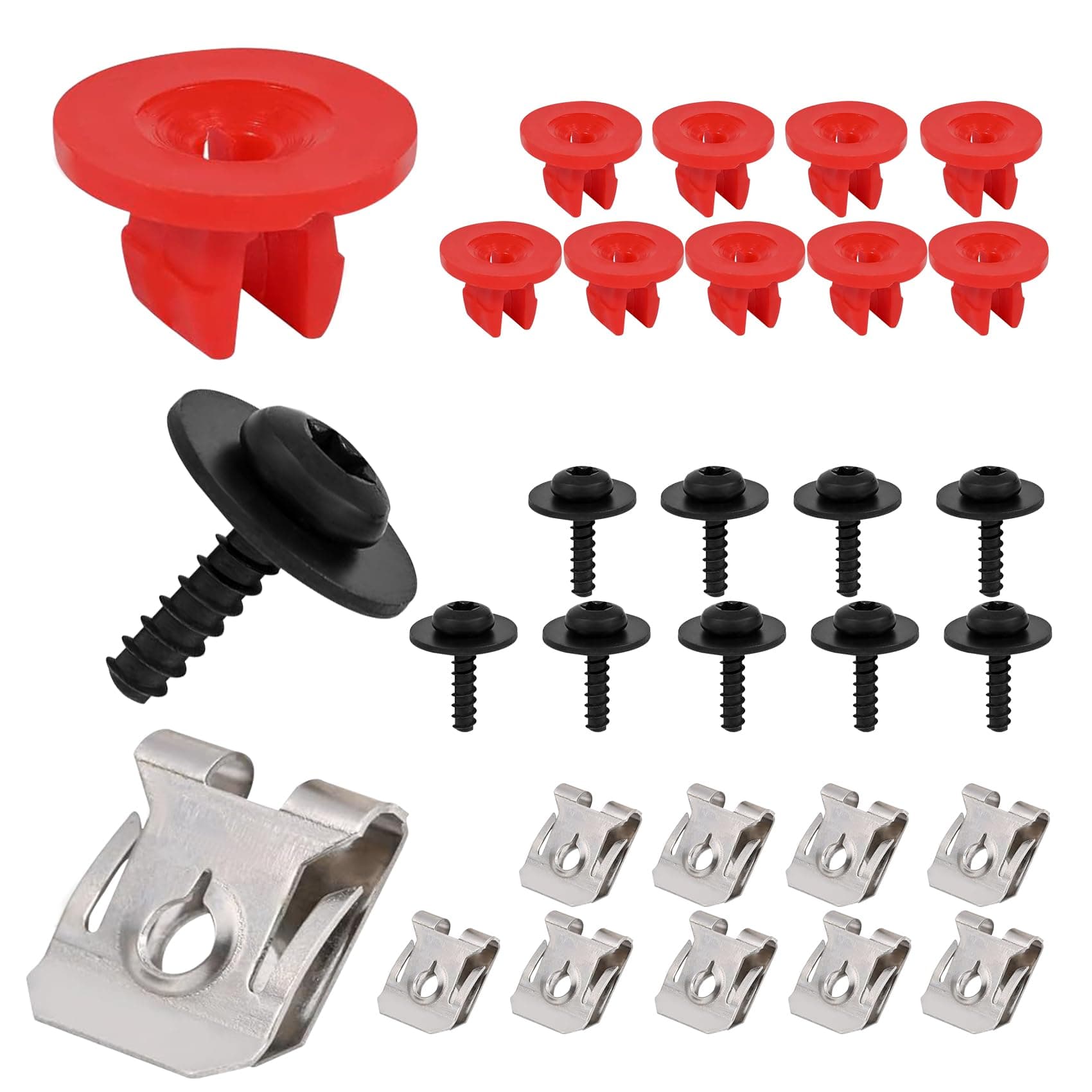 10 Sets T30 Engine Splash Shield Guard Undertray Cover Screws Bolt Nut Clip Kit, Screws Bolt Nut Clip Kit Fit for Ford Focus Fusion Escape Explorer C-Max Transit Connect Lincoln MKC