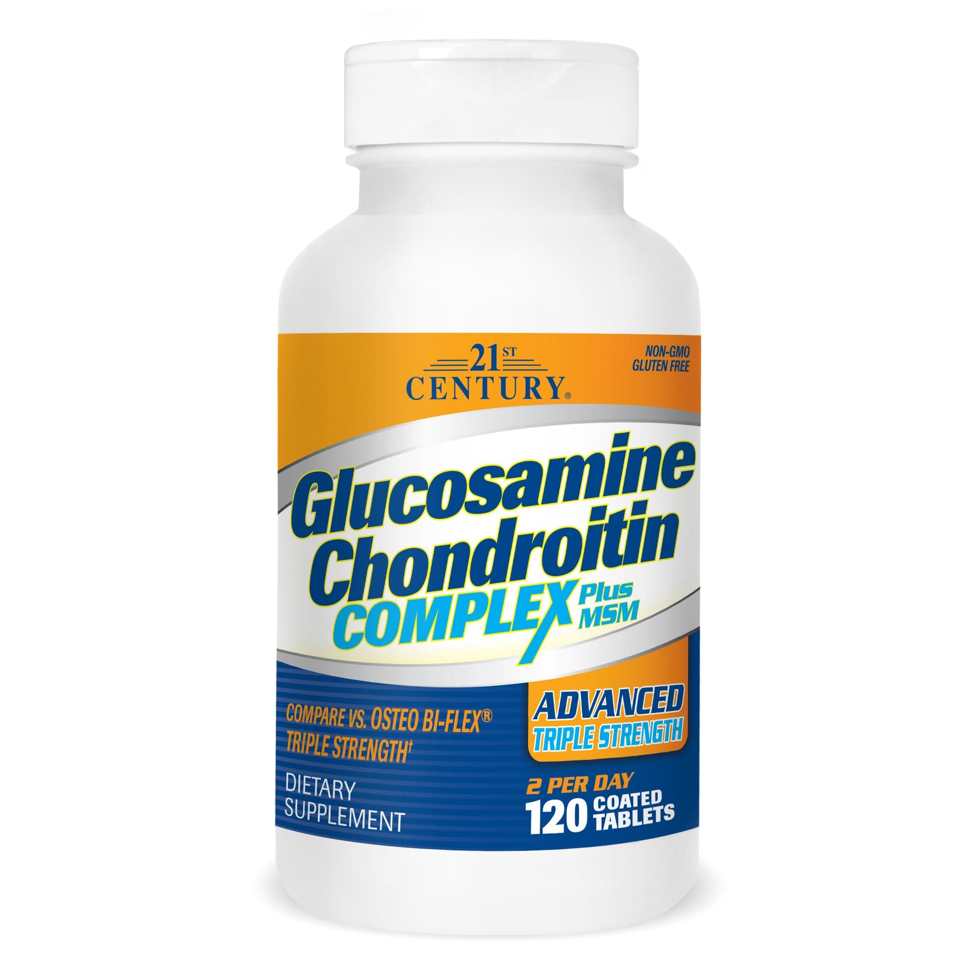 21st Century Glucosamine Chondroitin Complex Plus MSM Advanced Triple Strength Tablets, 120 Count (27438)