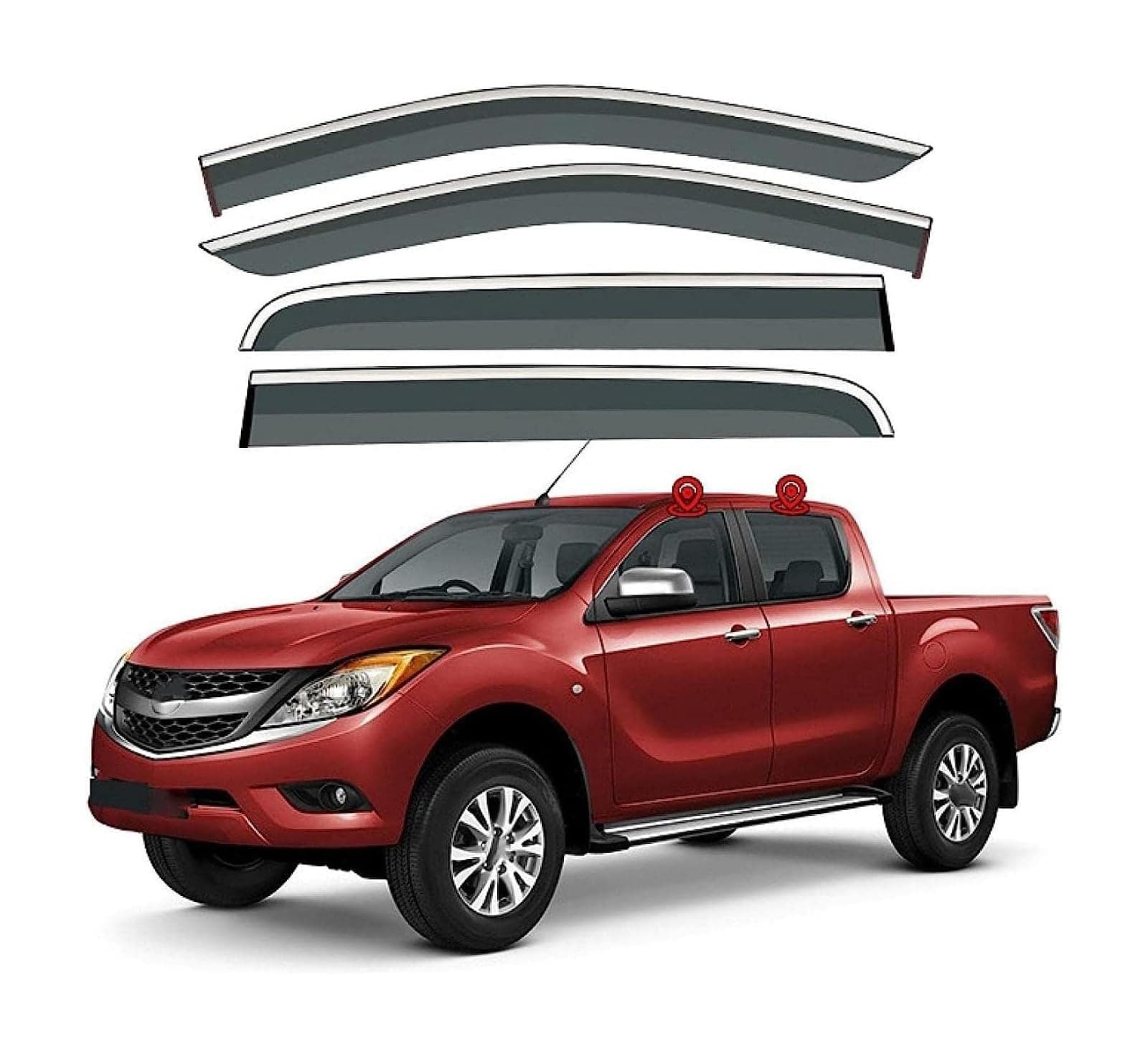 Car Rain Shield,For Mazda BT-50 UP/UR 2012-2020 Car window rain guards Car Rain Shield Side Window rain Guards Car Windows Visor Window Visors Rain Guard