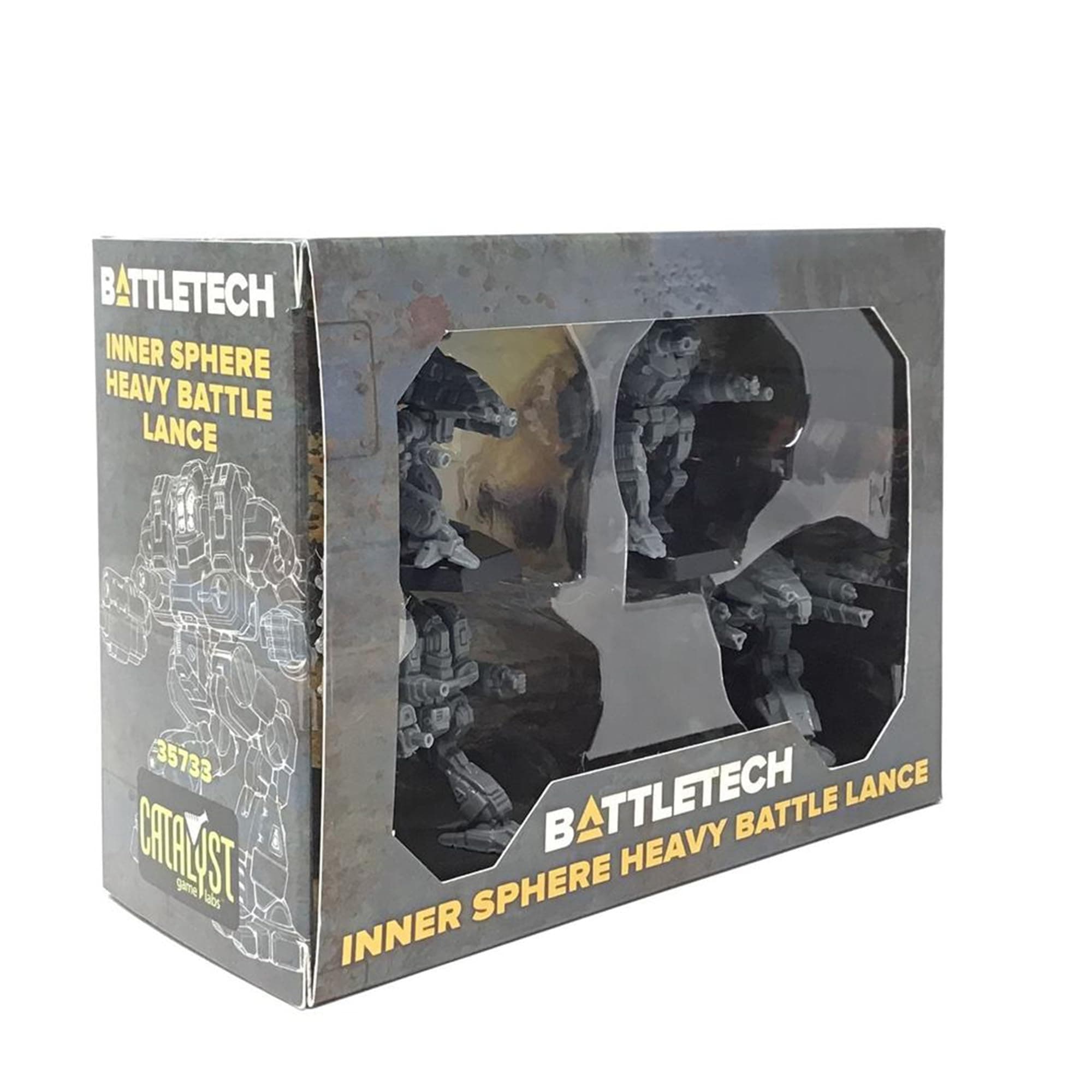 BattleTech Mini Force Pack: Inner Sphere Heavy Battle Lance, Grey, CAT35733