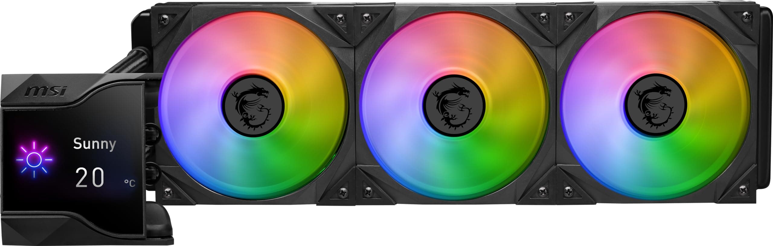 MPG CoreLiquid D360 ARGB CPU Liquid Cooler - 2.4" IPS LCD Screen - 360mm Radiator - Triple 120mm ARGB PWM Fans - LGA 1700/1851 / AM5/AM4 Compatible