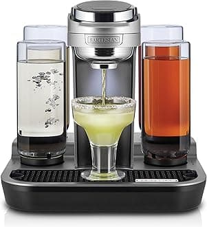 Professional Cocktail Machine and Margarita Maker - High Capacity Bar Cocktail Mixer with 5 Premium Glass Bottles for Parties and Entertaining - Push-Button Technology and Easy Clean Design
