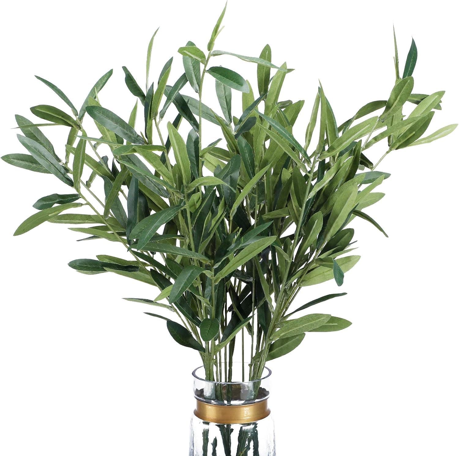 FUNARTY 5pcs 37" Artificial Olive Branch Greenery Stems with 270 Leaves for Vase, Fake Plants for Home Office Wedding Party