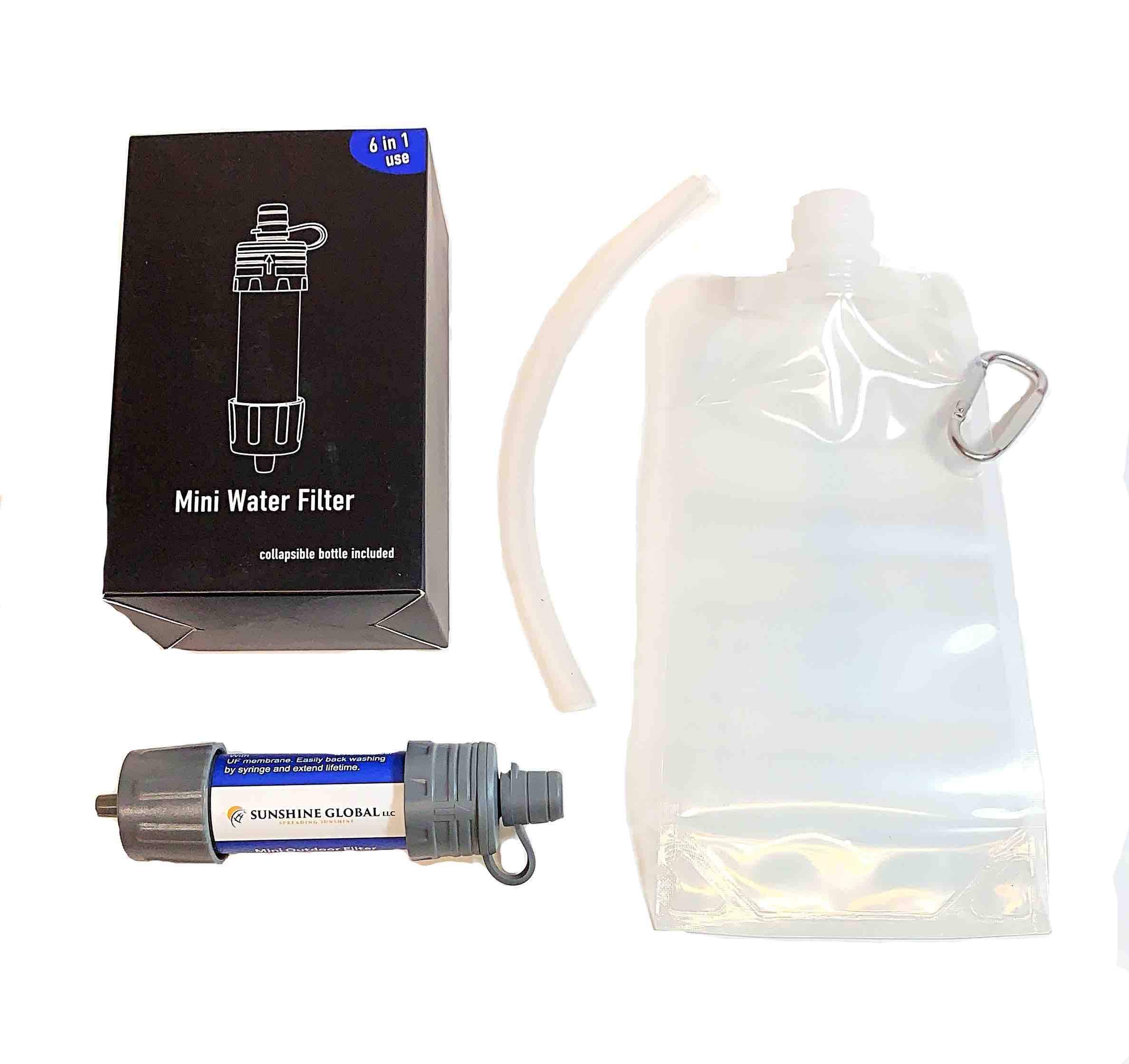 Personal Mini Water Filter Kit with Collapsible Bottle