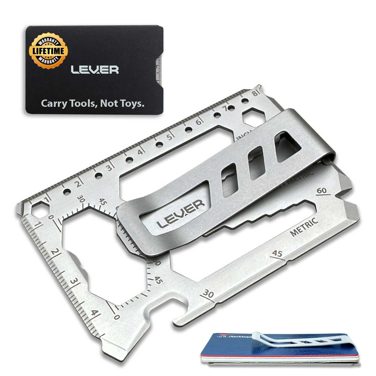 Lever Gear Tool Card Pro with Clip (Silver)