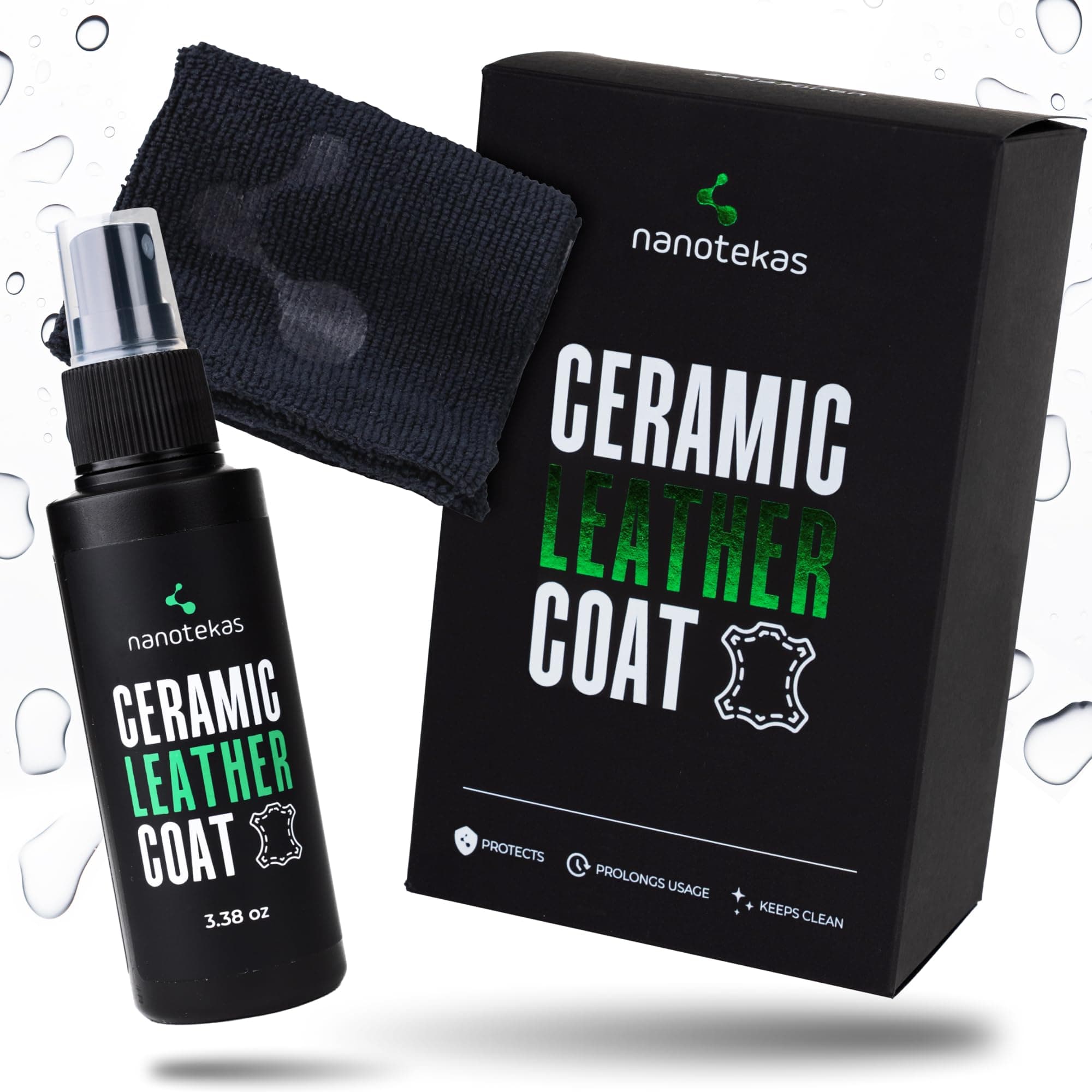 Premium Ceramic Leather Coating – Professional Leather Shield & Protector for Car Seats, Tesla Vegan Leather, Interior, Furniture, Shoes – Nano Technology Long-Lasting Leather Care