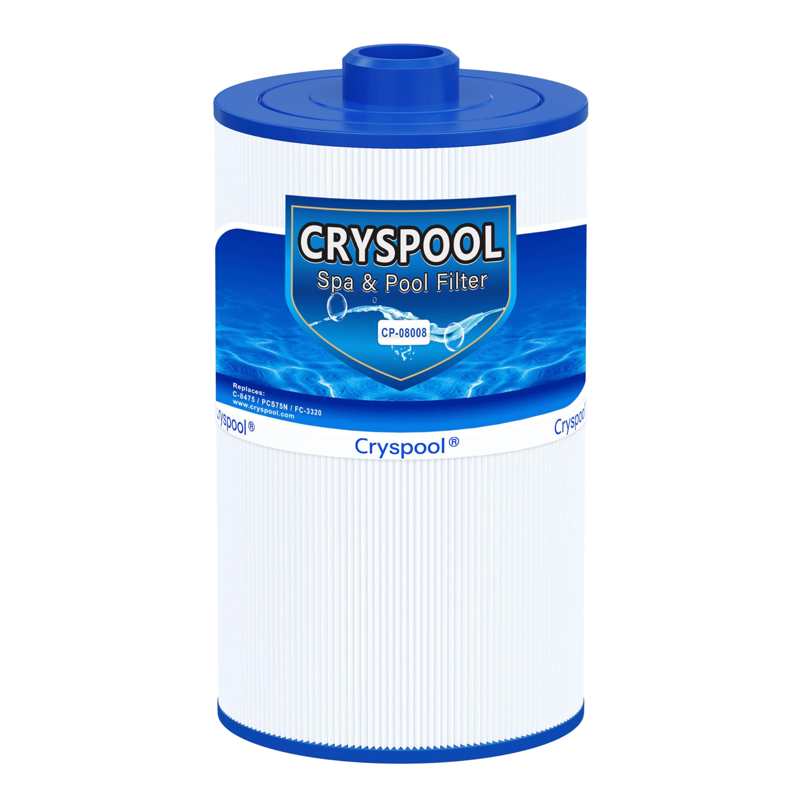 Cryspool Spa Filter Water Filter Cartridge Compatible with Unicel C-8475, PCS75N, Filbur FC-3320, 75 sq.ft, 1 Pack
