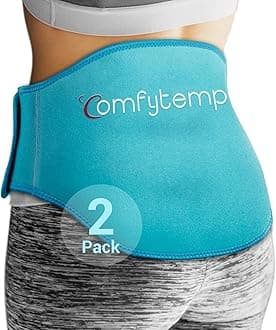 Comfytemp Ice Pack for Lower Back Comfort & Support (2 Packs), Reusable Gel Ice Wrap for Sciatica Discomfort, Hot & Cold Compression for Lower Lumbar, Waist, Men Women Post-Surgery Recovery Gift