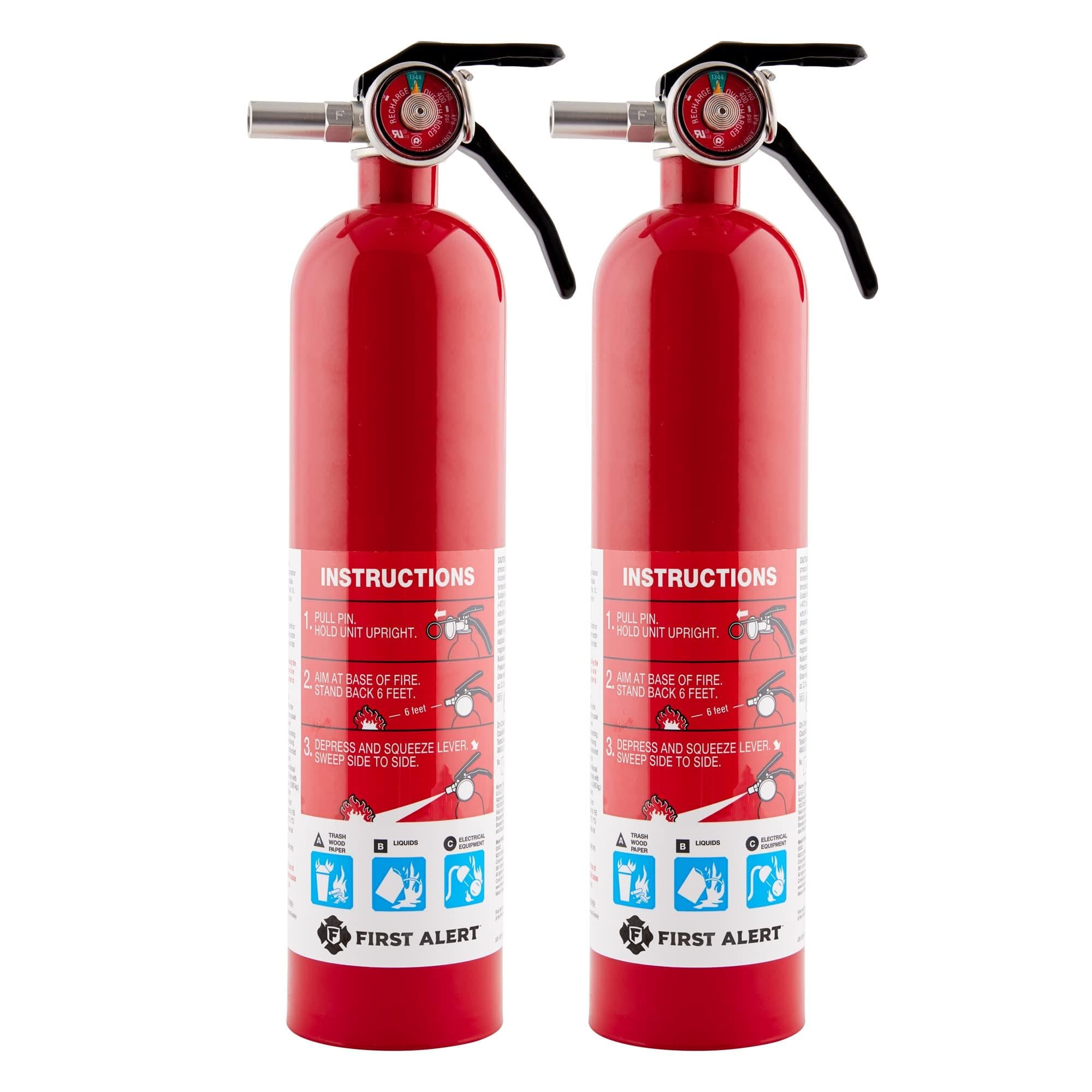 Home1-2, Standard Home Fire Extinguisher, Red, 2PACK