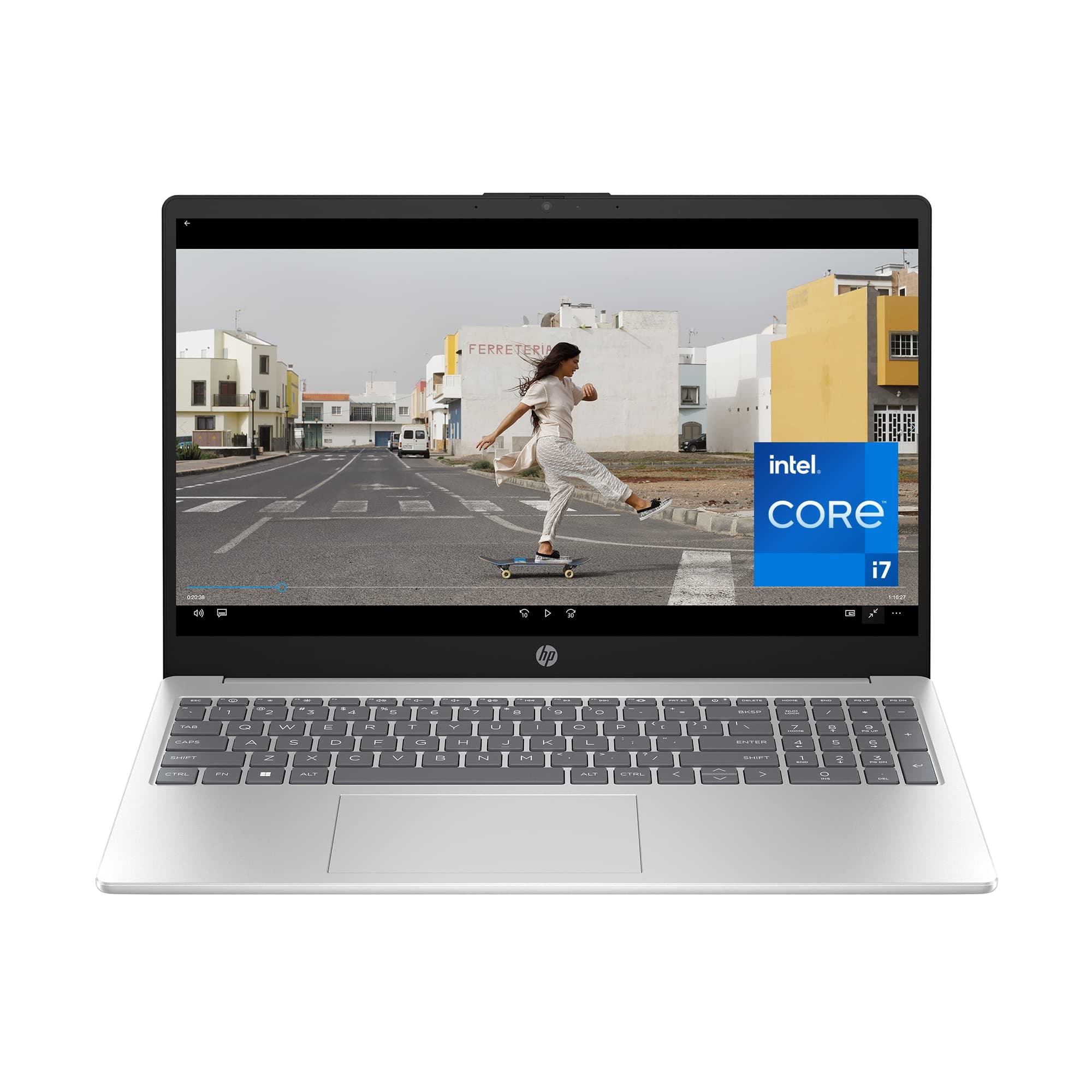 15.6 inch Laptop PC, Processor: 13th Generation Intel® Core™ i7, Graphics: Intel® Iris® Xe Graphics, 16 GB DDR4-3200 MHz RAM, 512GB SSD, Windows 11 Home (Silver, 15-fd0099nr)