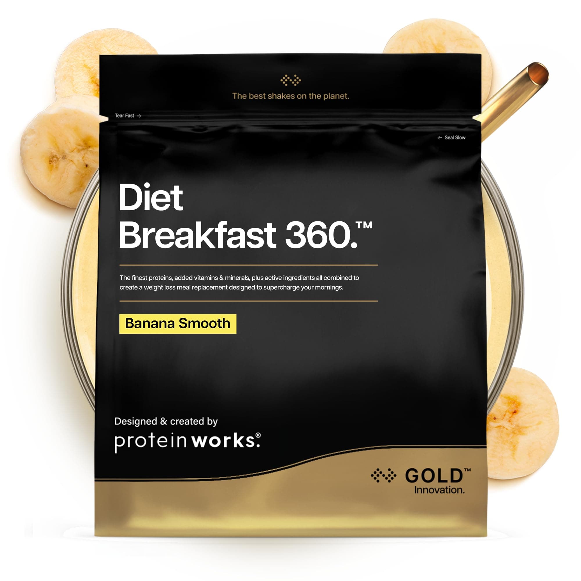 Protein Works - Ultimate Diet Breakfast Shake, Low Calorie Breakfast Shake, High Protein, Low Sugar Breakfast, 9 Servings, Banana Cake, 500g