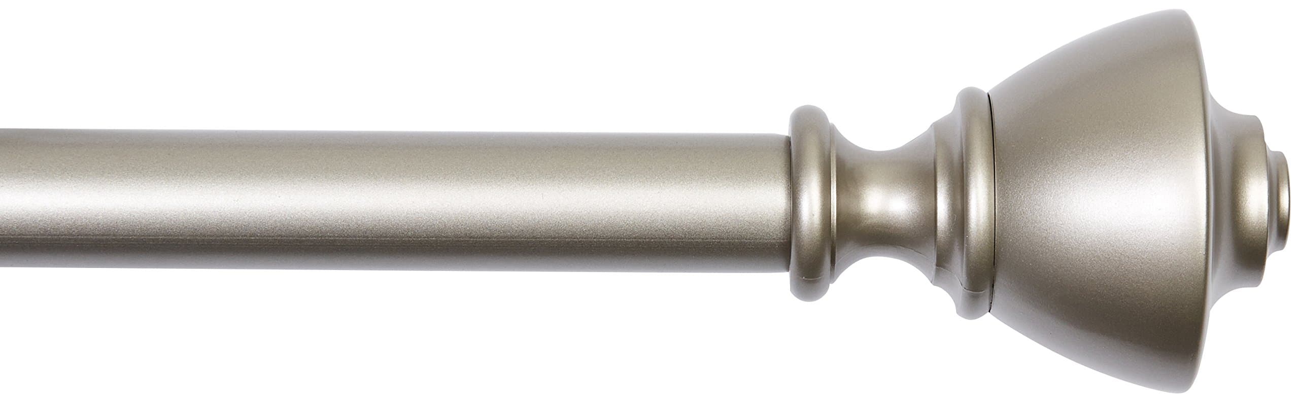 amazon basics 1 Inch Adjustable-Length Curtain Rod With Urn Finials And Brackets, 36 Inch To 72 Inch, Nickel