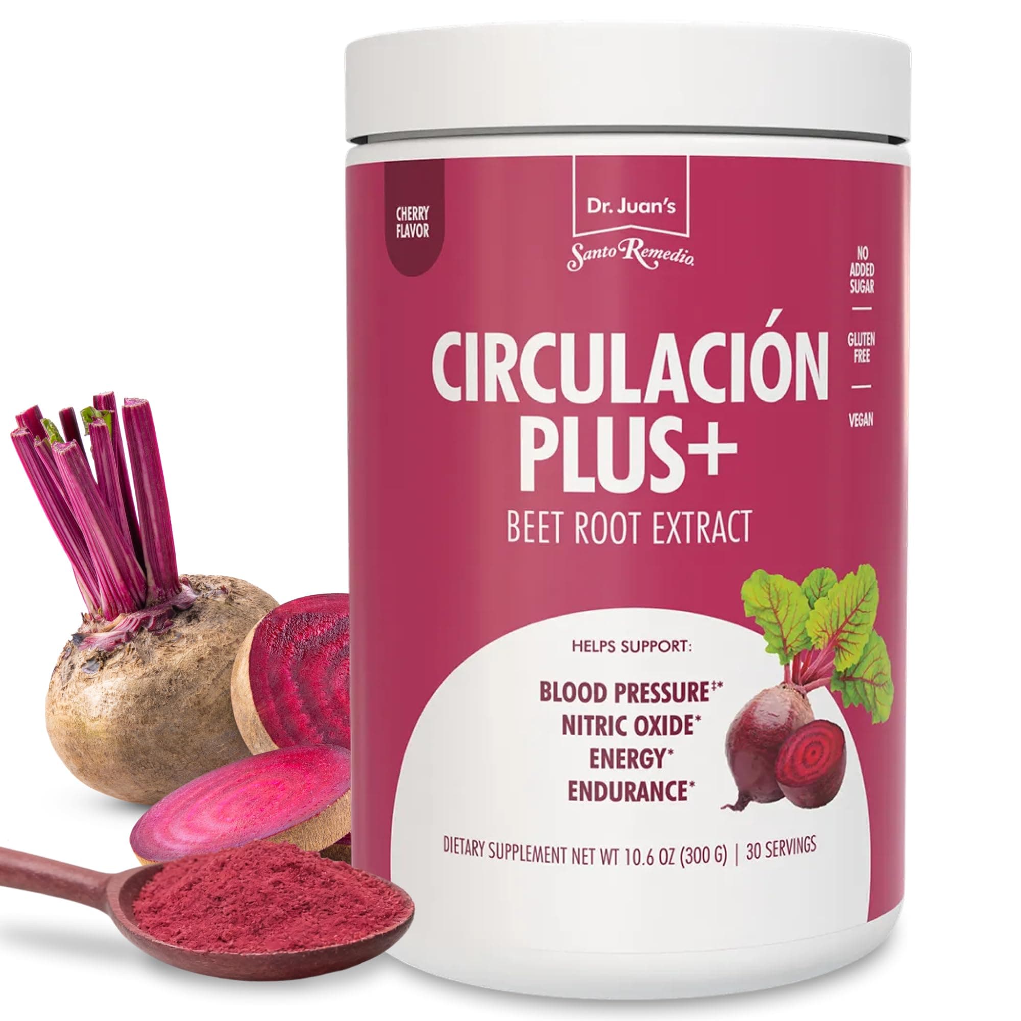 - Circulación Plus with Beet Extract – Nitric Oxide & Circulation Support Drink, Energy & Stamina Support, Cherry Flavor – Vegan Superfood Supplement – 30 Servings