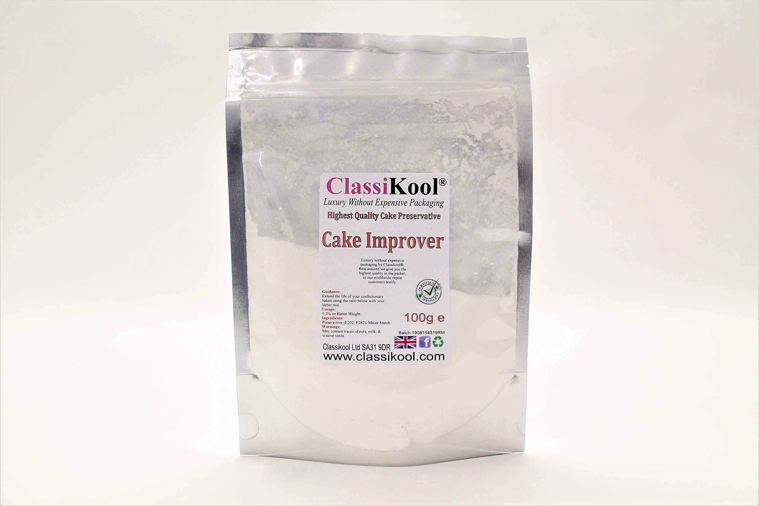 Classikool Cake Improver: Extends Shelf Life for All Baking Flour Confectionery (100g)