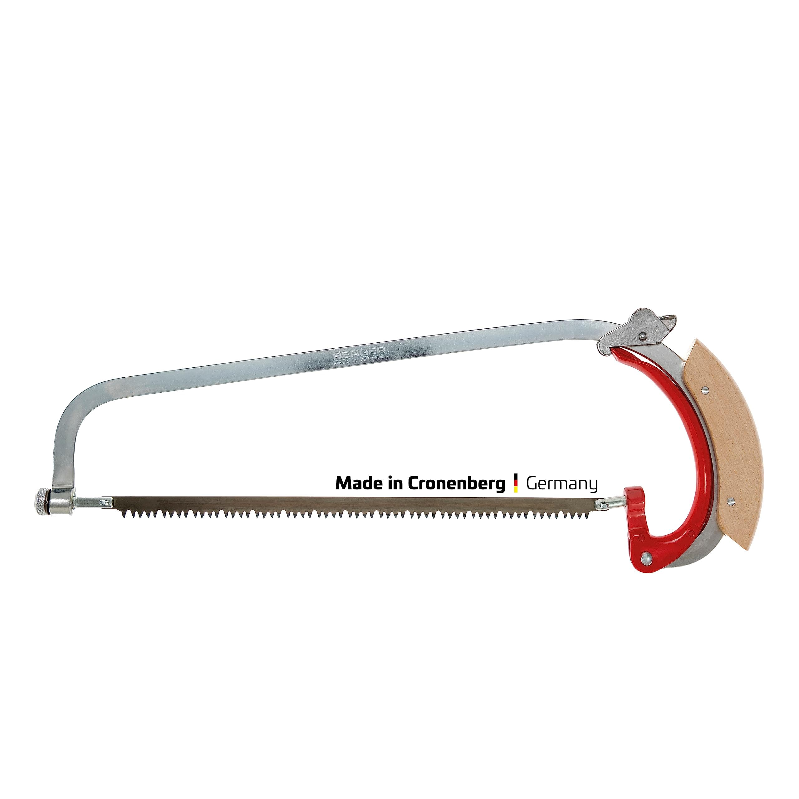 BERGER 69042 Beech Wood Handle and Continuously Rotatable Blade Hand Bow Saw, 49x18.5x2.5 cm, Black