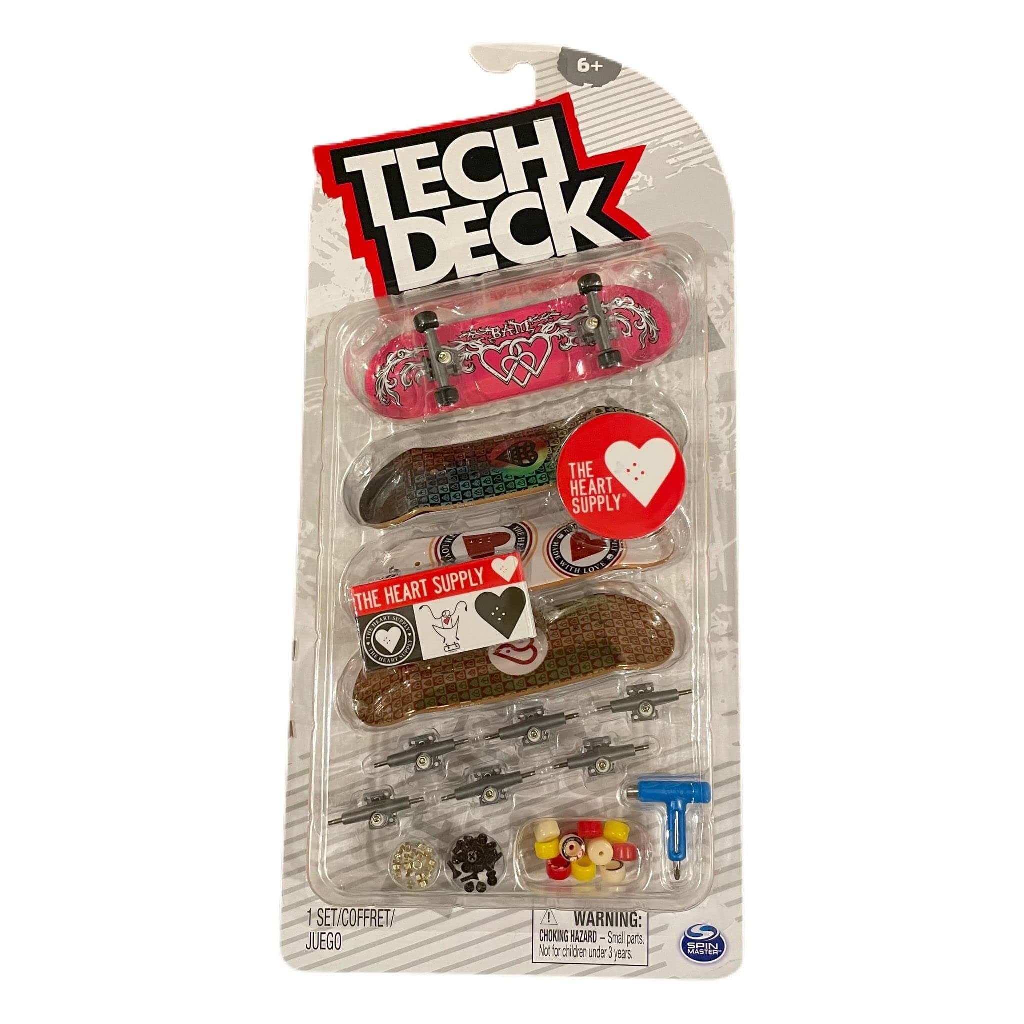 Tech Deck Deluxe Sk8shop 4 Pack Mini Skateboard Fingerboard Multi (The Heart Supply)