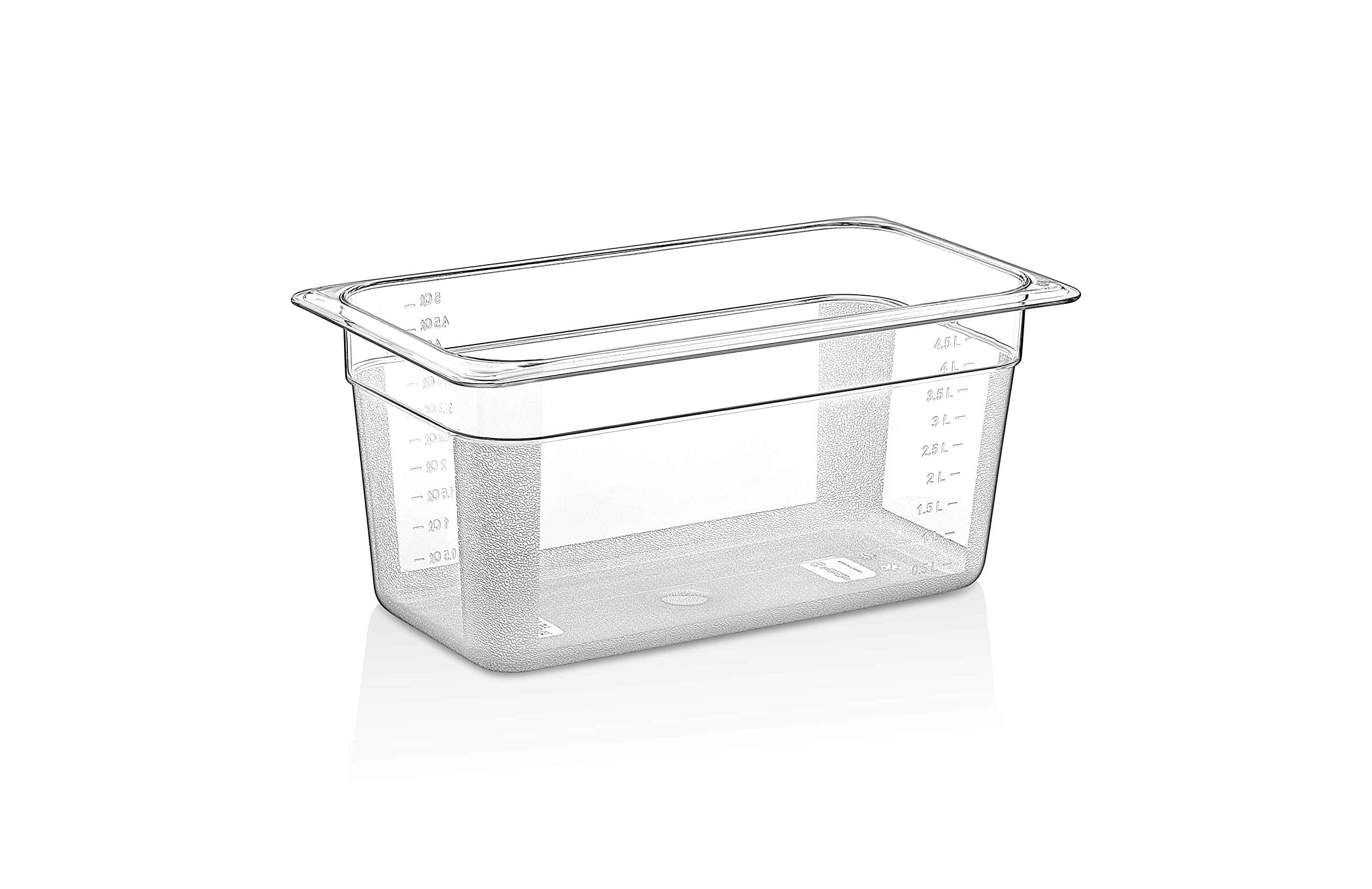 TemoWare 1/3 Polycarbonate Gastronorm Container 150mm Deep - Clear
