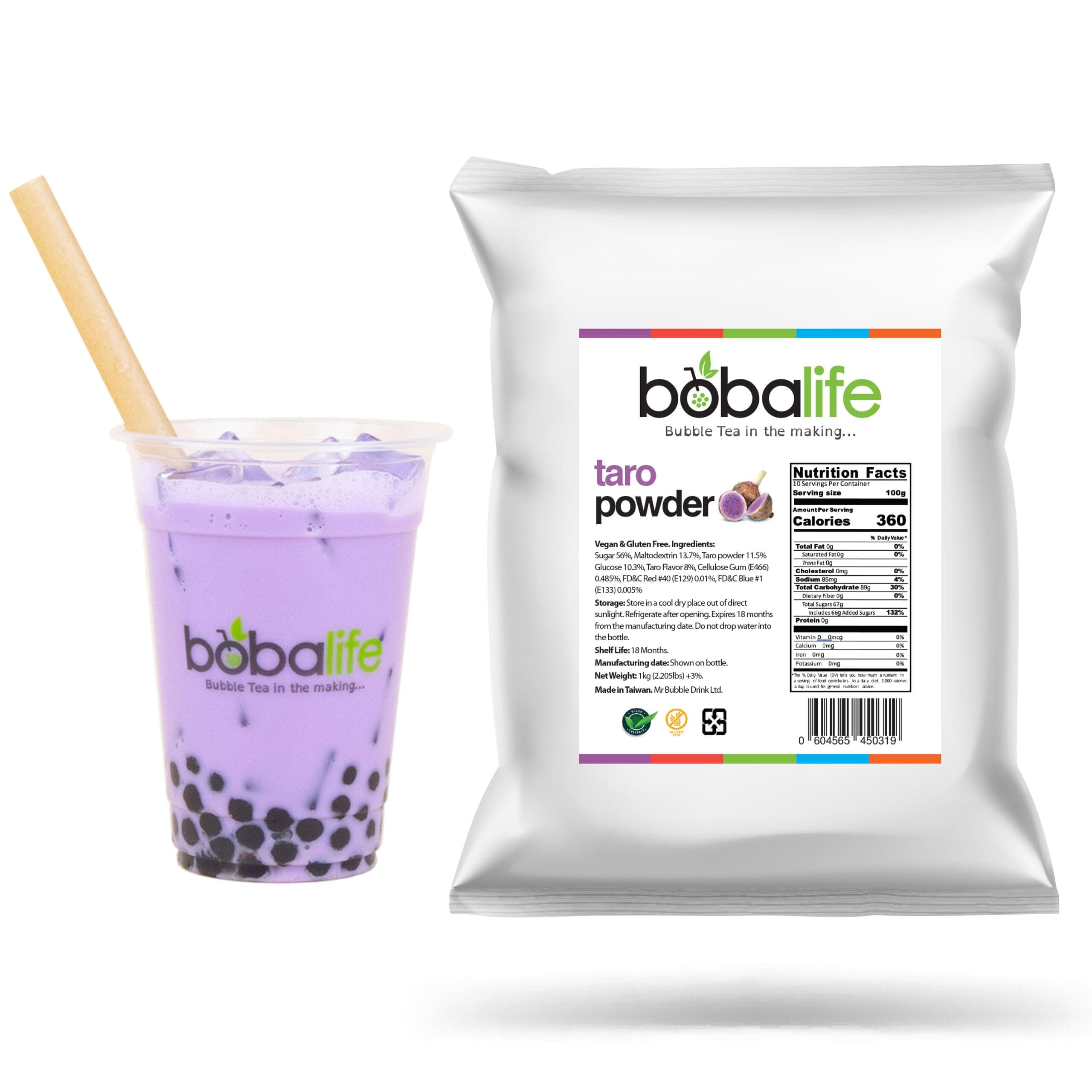 Bobalife Taro Bubble Tea Milk Powder 1kg – Taiwanese Milk Tea Powder Mix for ...
