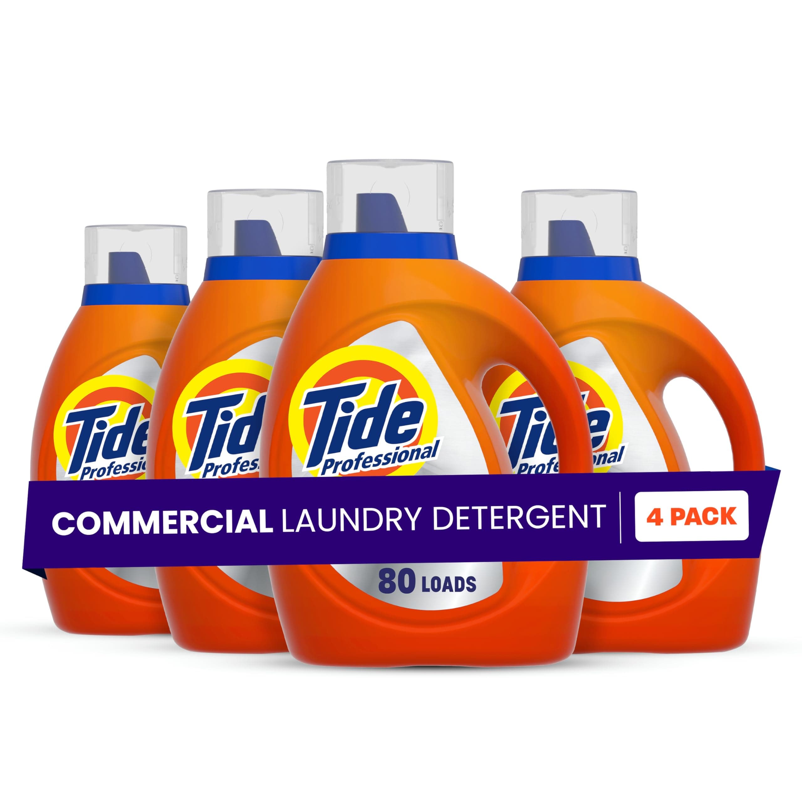 Tide Professional Commercial Liquid Laundry Detergent, 80 loads, 105 Fl oz, For Business Use Pack of 4