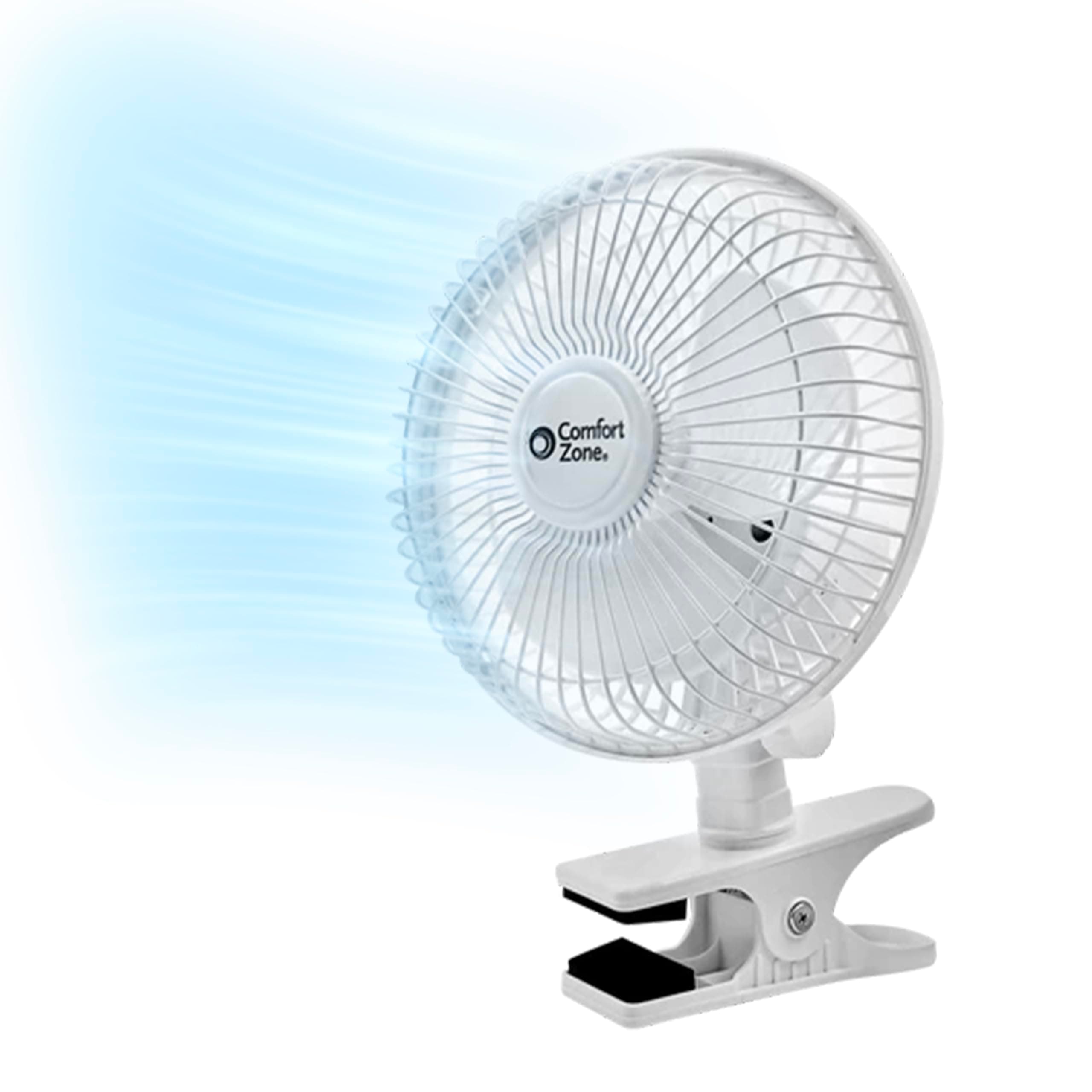 Comfort Zone CZ6C - 6" Clip-On Fan, White