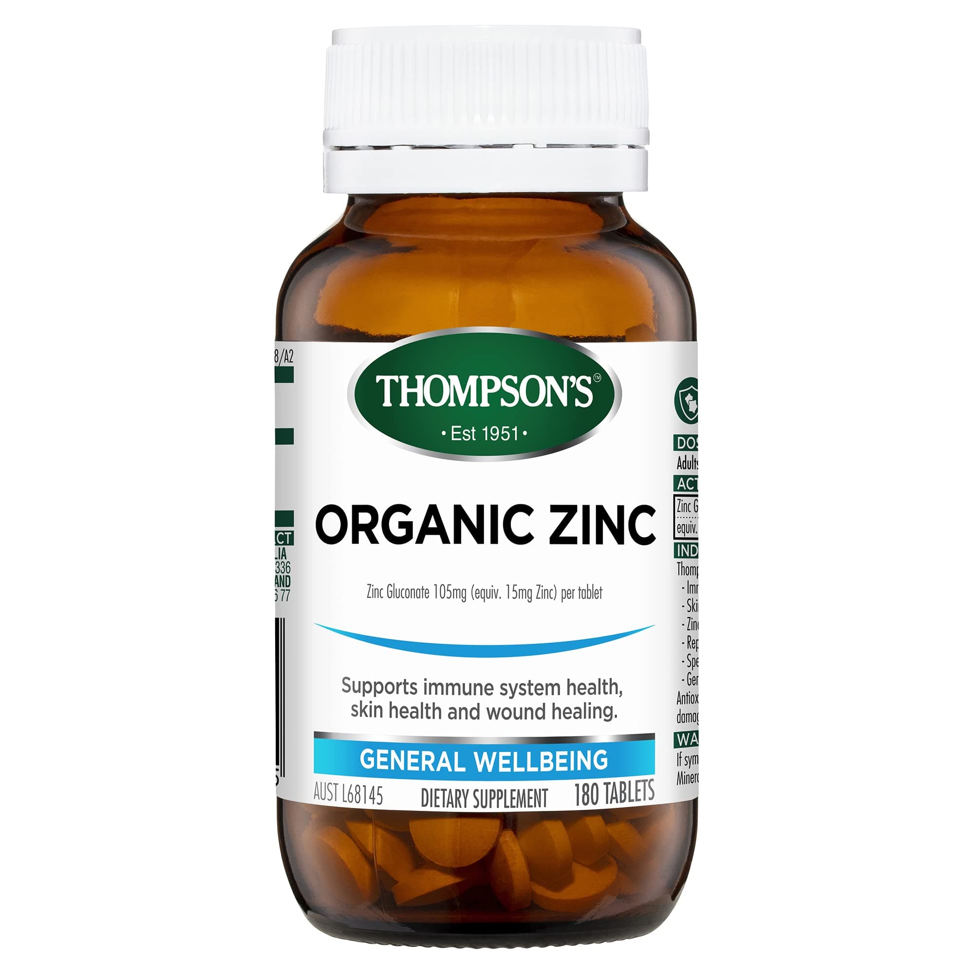 Thompson's Organic Zinc 180 tablets