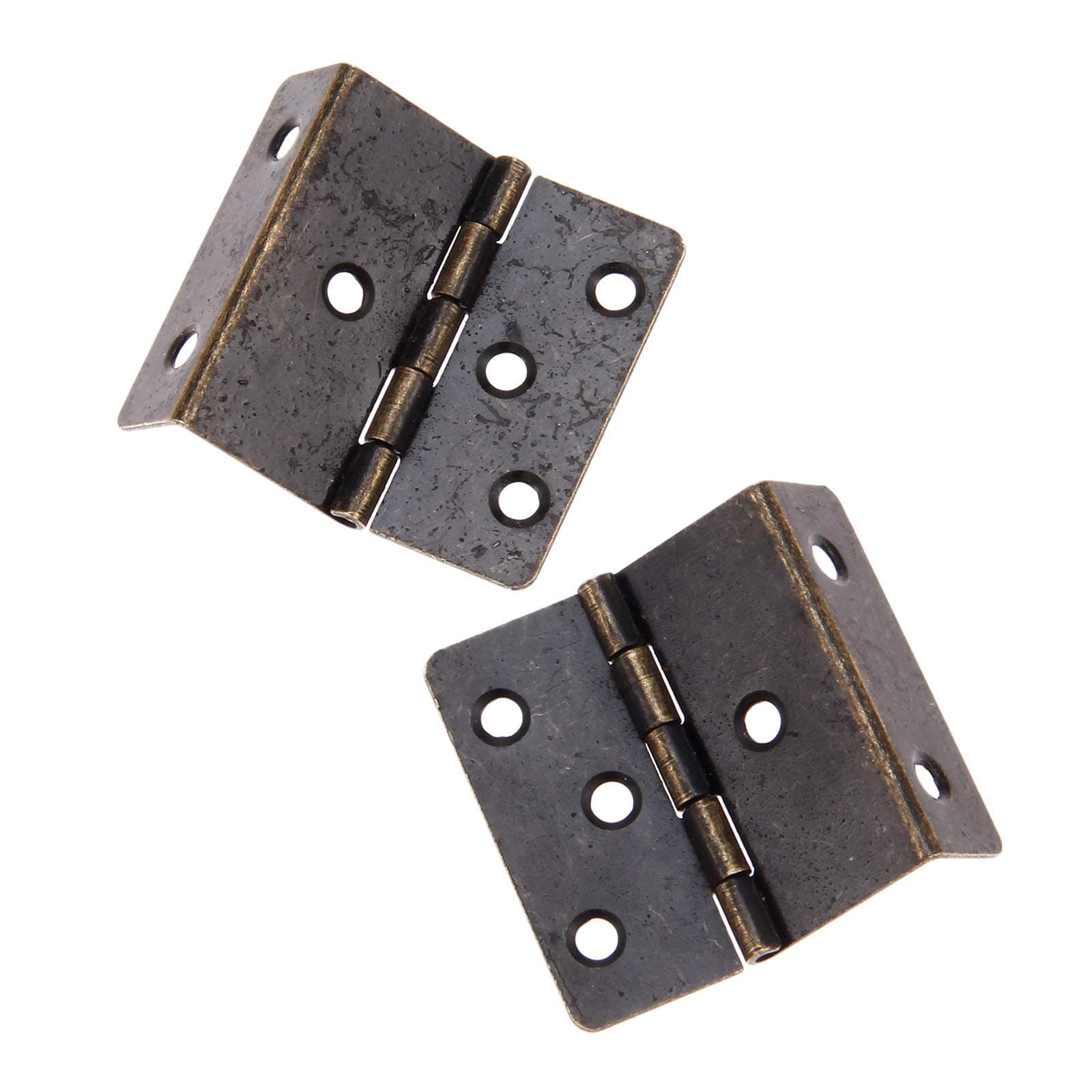 Yetaha 2PCS Vintage Hinges, Three Fold Retro Hinge with 12 Screws, Decorative Box Hinges for Door, Cabinets, Furniture, Vintage Jewelry Chest, Antique Bronze