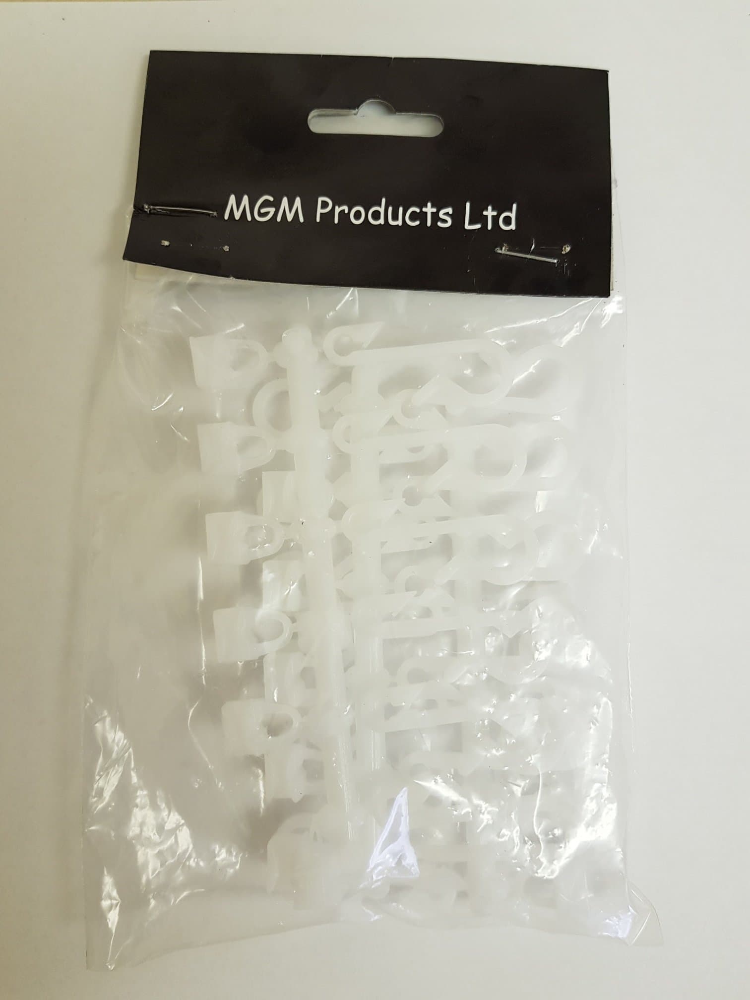 MGM 12 x Replacement Bathroom Shower Curtain Hooks Fits Glider Rail Tracks in WHITE
