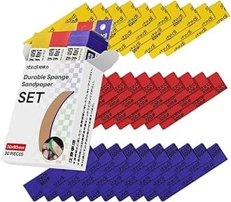 stedi Sanding Sponge for Model Gundam Building,3mm Hobby Model Tools Hand Sanding Block Waterproof Wet Dry Reuse #400#600#800 Grit Sandpaper, 30 Sheets
