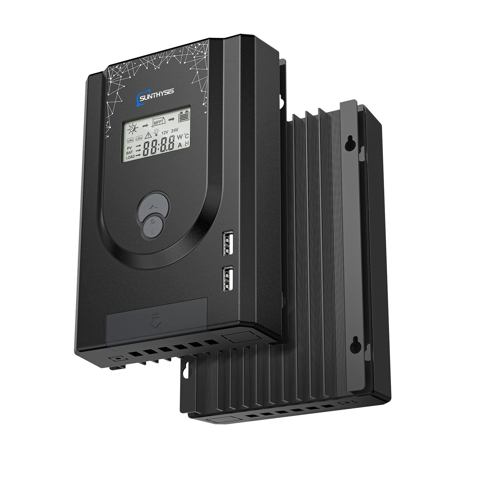 Sunthysis MPPT Solar Charge Controller, 20A 12V/24V Auto, Max Input 100V 260W/520W, LCD Display, APP Monitoring Setting, Solar Panel Regulator for AGM Gel Sealed Flooded, Lithium Battery (Bluetooth)