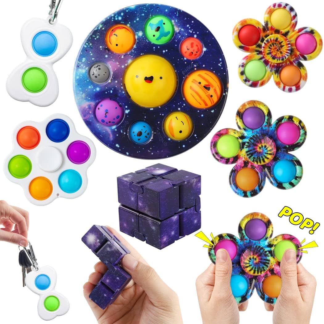 Solar System Planets Pop Fidget It Toy Pack，Planets for Kids Solar System Toys, A Planets Fidget Toy Pack for Kids Stress Relief Anti-Anxiety ADHD