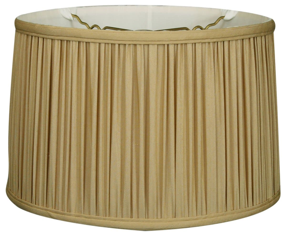 Royal Designs BS-750-10AGL Shallow Drum Gather Pleat Basic Lamp Shade, 9 x 10 x 7, Antique Gold