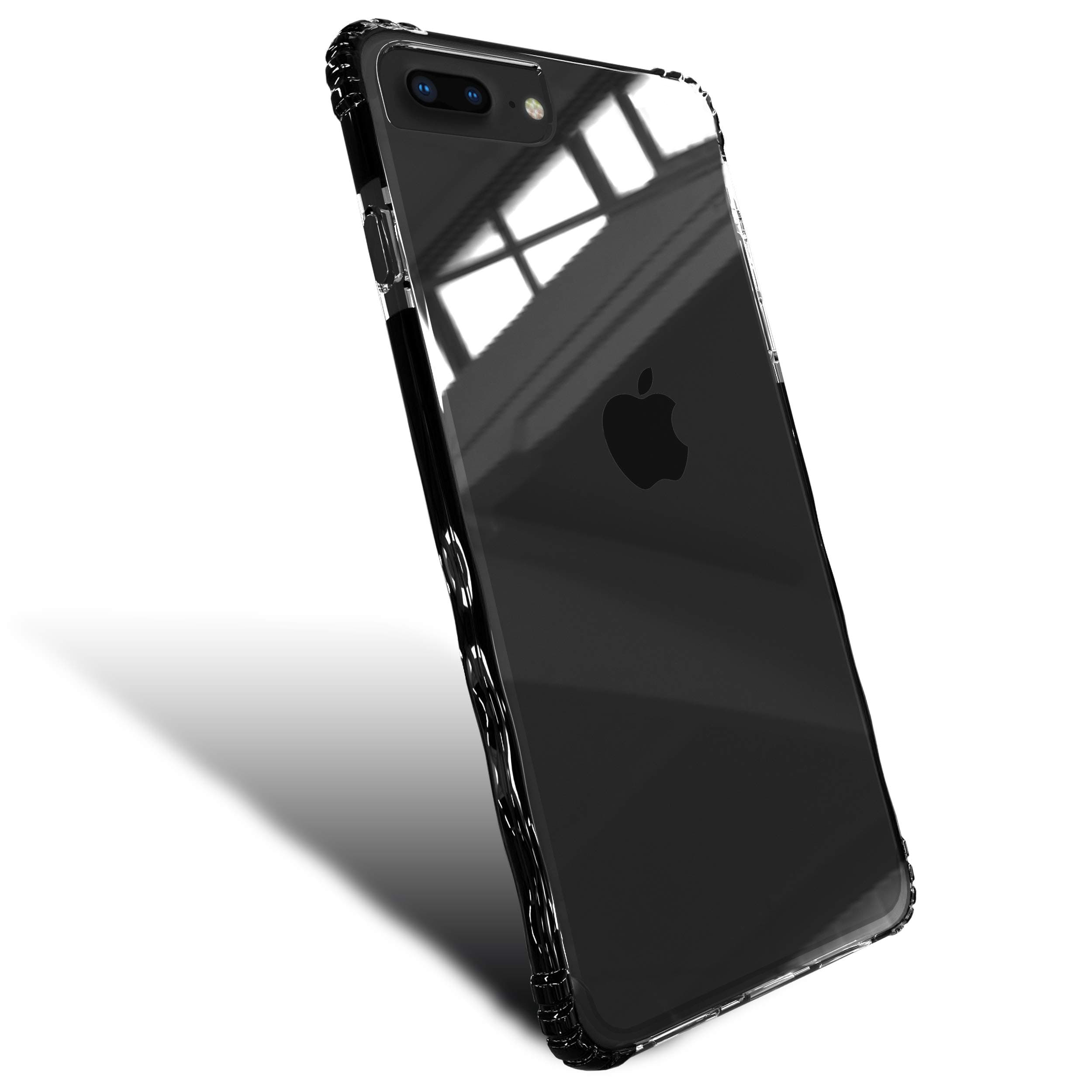 iPhone 7 Plus Case | iPhone 8 Plus Case | Clear Case | Flexible TPU Cover | High Elasticity TPE Bumper | No Yellowing | Shockproof | Wireless Charging | Compatible for iPhone 7 Plus/8 Plus - Black