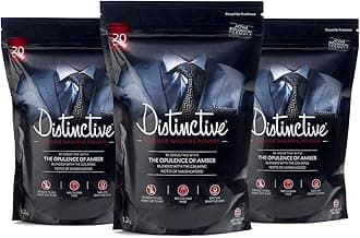 Washing Powder - Best Biological Laundry Detergent For Amazing Smelling Clothing - Eco, Eliminates Odours, Masculine Sandalwood and Amber Fragrance - (3 x 1.2kg) 60-90 Washes