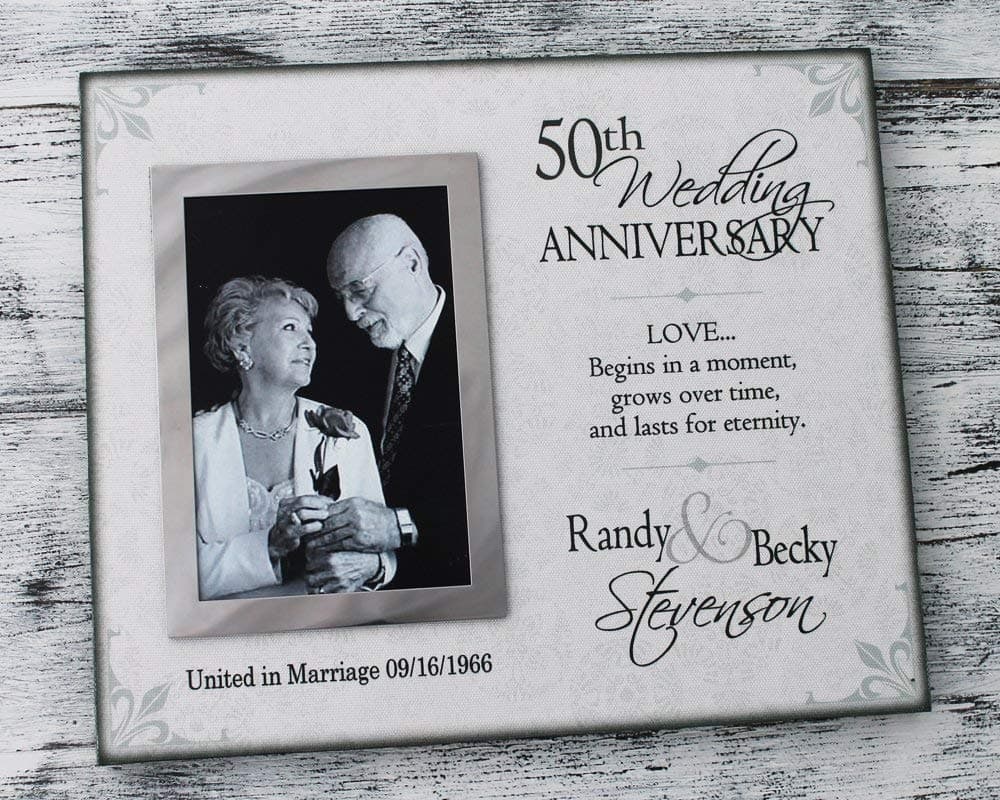 Personalized wedding anniversary frame, 50th wedding anniversary