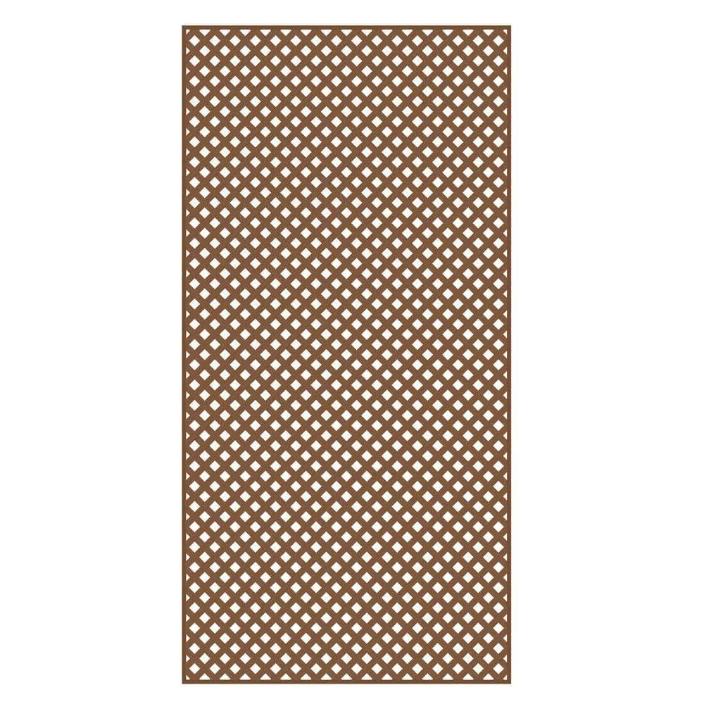 Veranda 0.2 in. x 4 ft. x 8 ft. California Redwood Vinyl Privacy Diamond Lattice