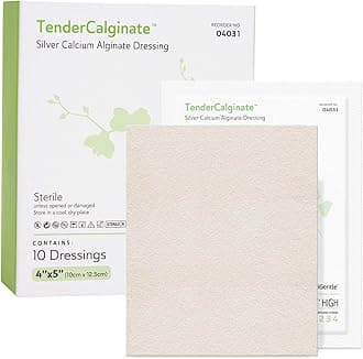 - Silver Calcium Alginate Wound Dressings 4x5-10 Sterile Highly Absorbent Dressings for Moderate and Heavy Exudate - Good for Hospitals, Medical Facilities, and Nursing Homes