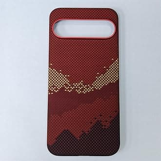 DAYJOY Magnetic Aramid Fiber Case Compatible with Google Pixel 9 Pro XL - Durable Sturdy Light Slim Genuine Real Hard Carbon Fiber hybird Protective case (red)