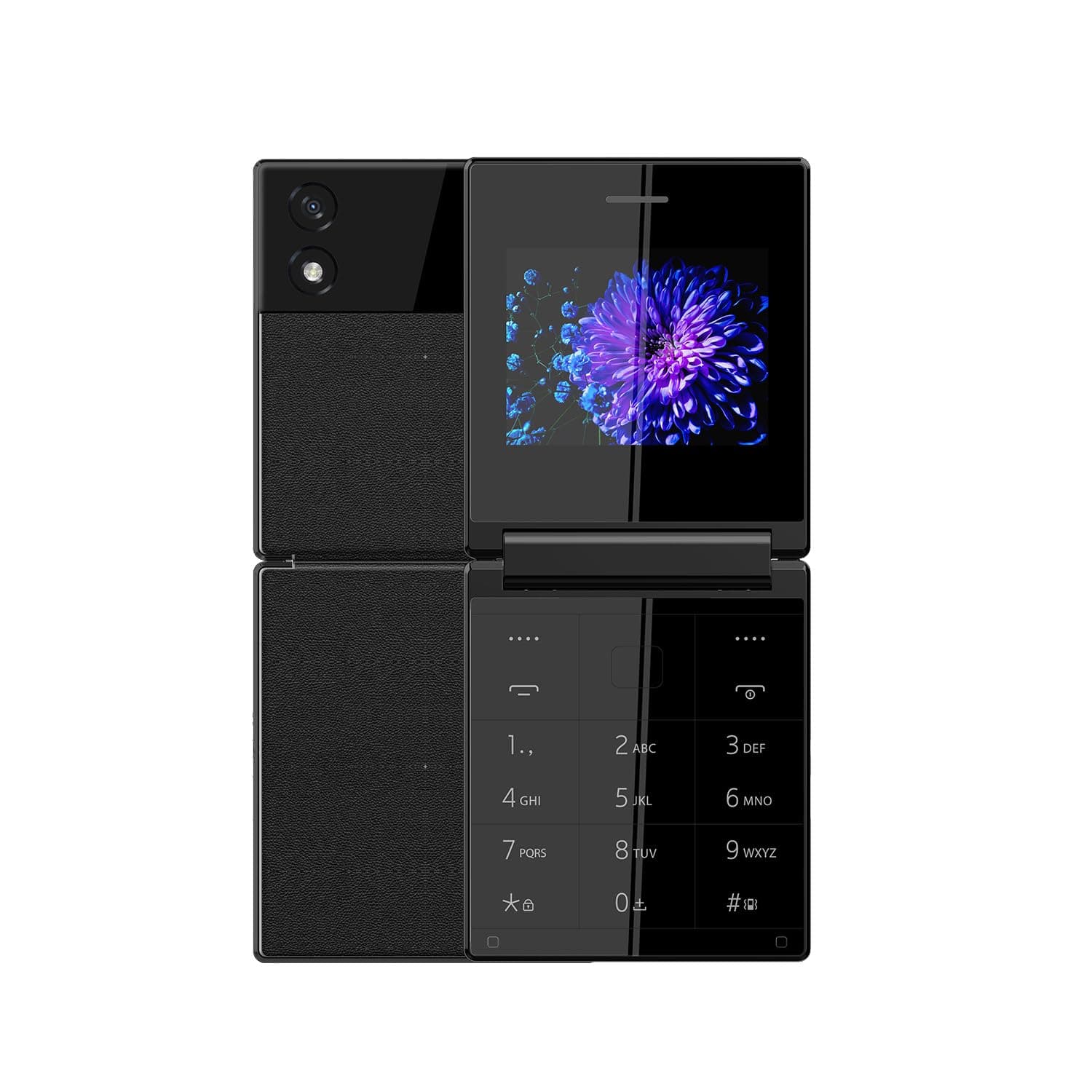 itel Flip One | Leather Premium Design | Big 2.4" Display | Dual SIM | Type-C USB Port | BT Caller | KingVoice | Black