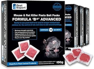 Pest Expert Formula B+ Advanced Rat & Mouse Killer Poison Pasta Bait Sachets Maximum Strength Outdoor Brodifacoum (600g)