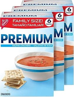 Premium Saltine Crackers, Family Size, 3 Boxes