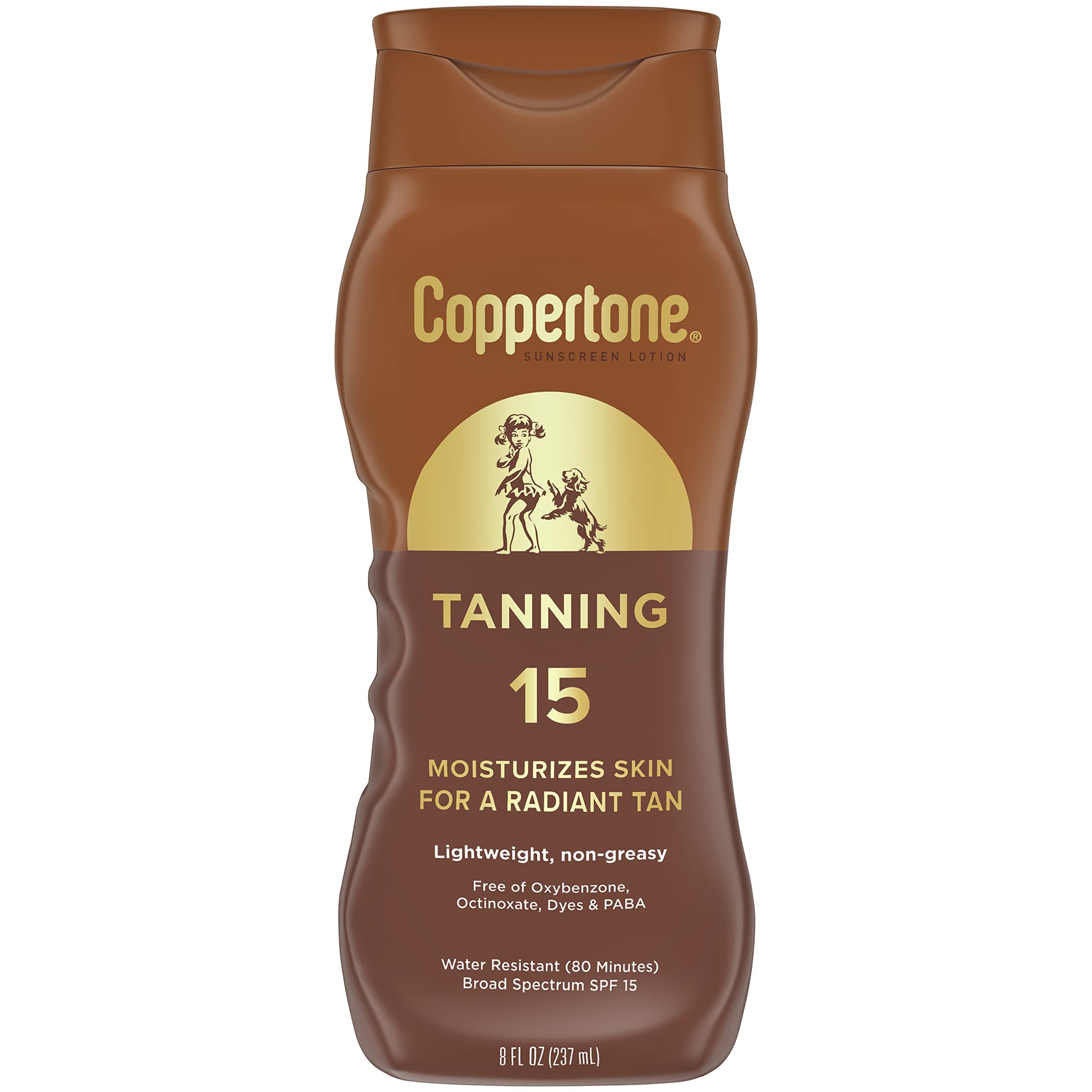 Coppertone Tanning Lotion Sunscreen SPF 15, 8oz